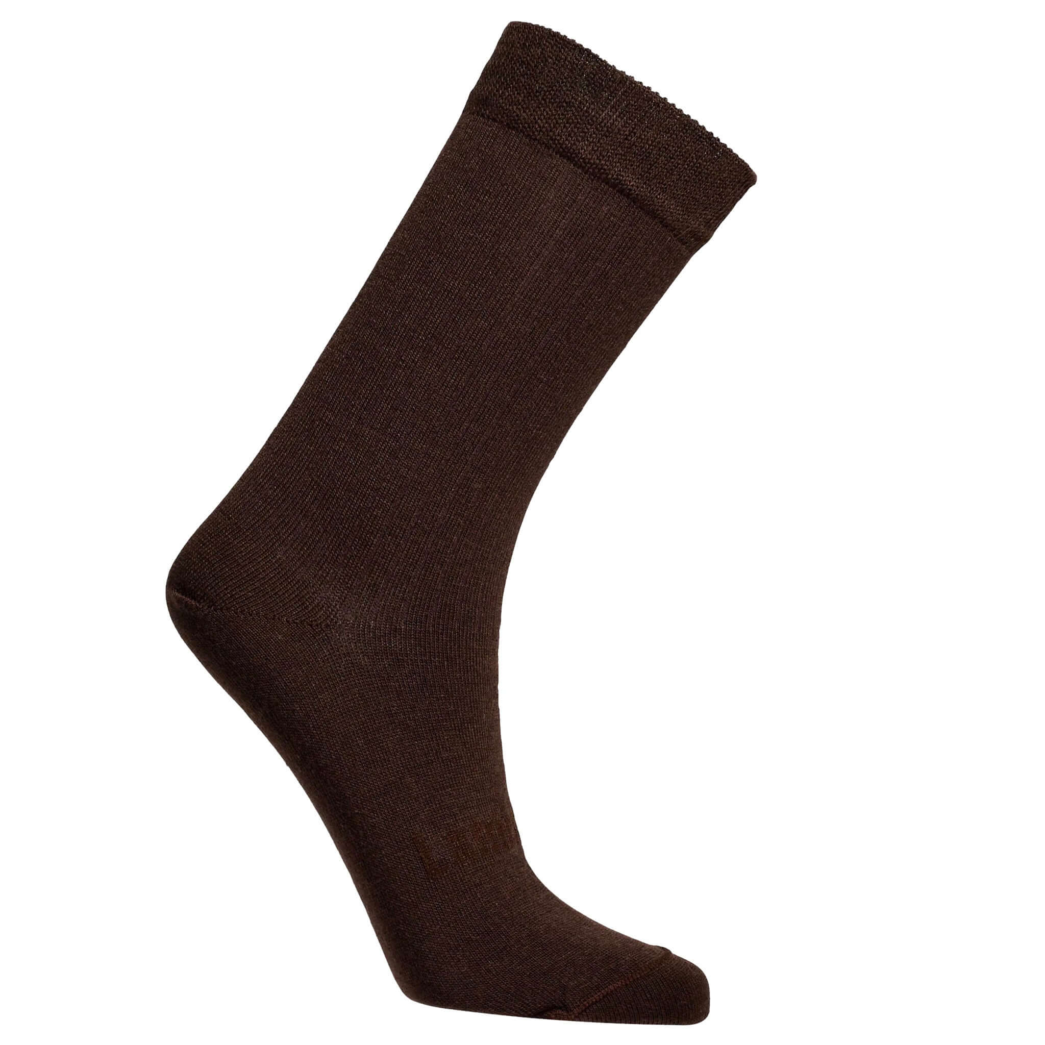 Lamington Merino Adult Crew Socks - Black in a brown colorway, featuring a comfortable knit design.