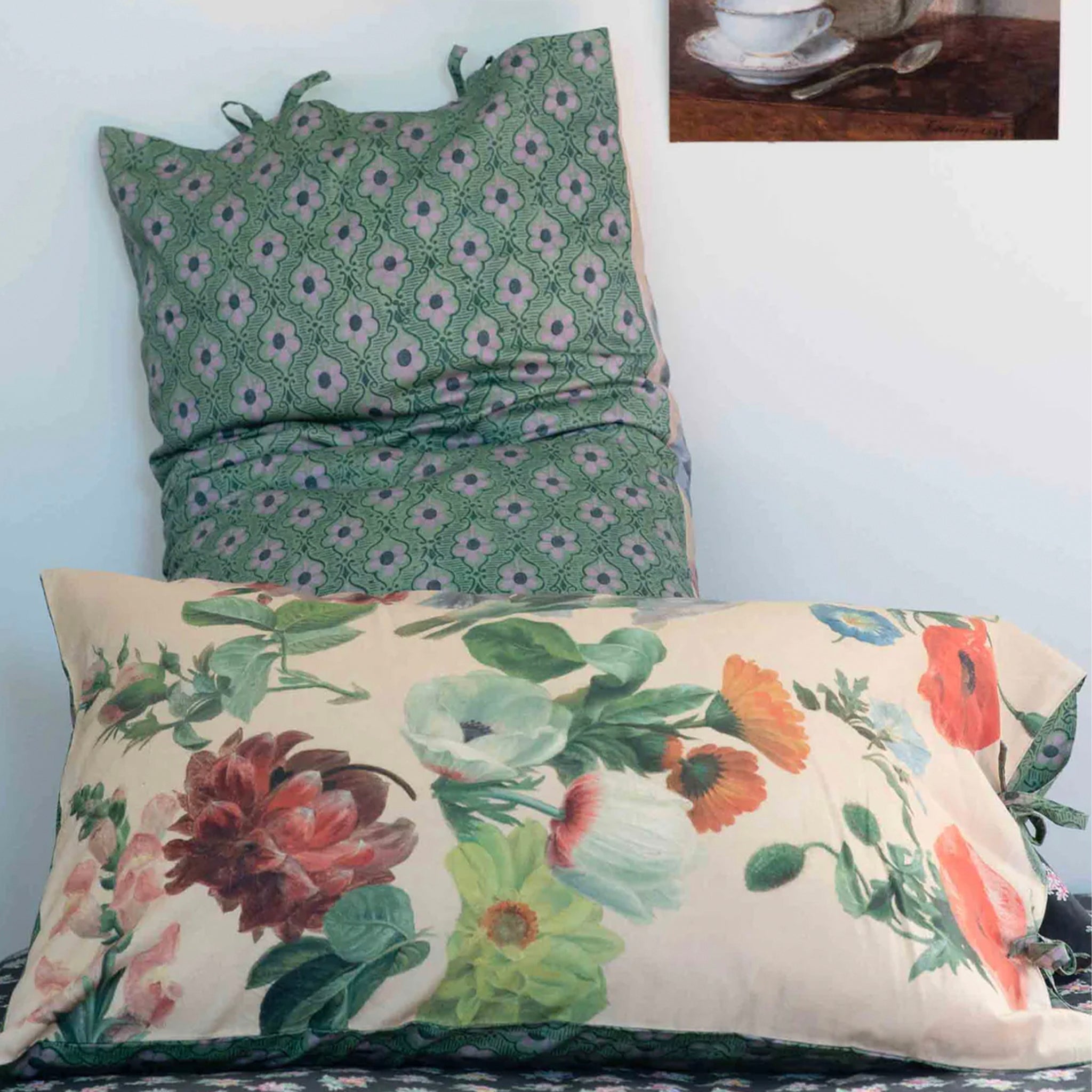 Lazybones Organic Cotton Pillowslip Set - Summer Flowers - Tea Pea Home