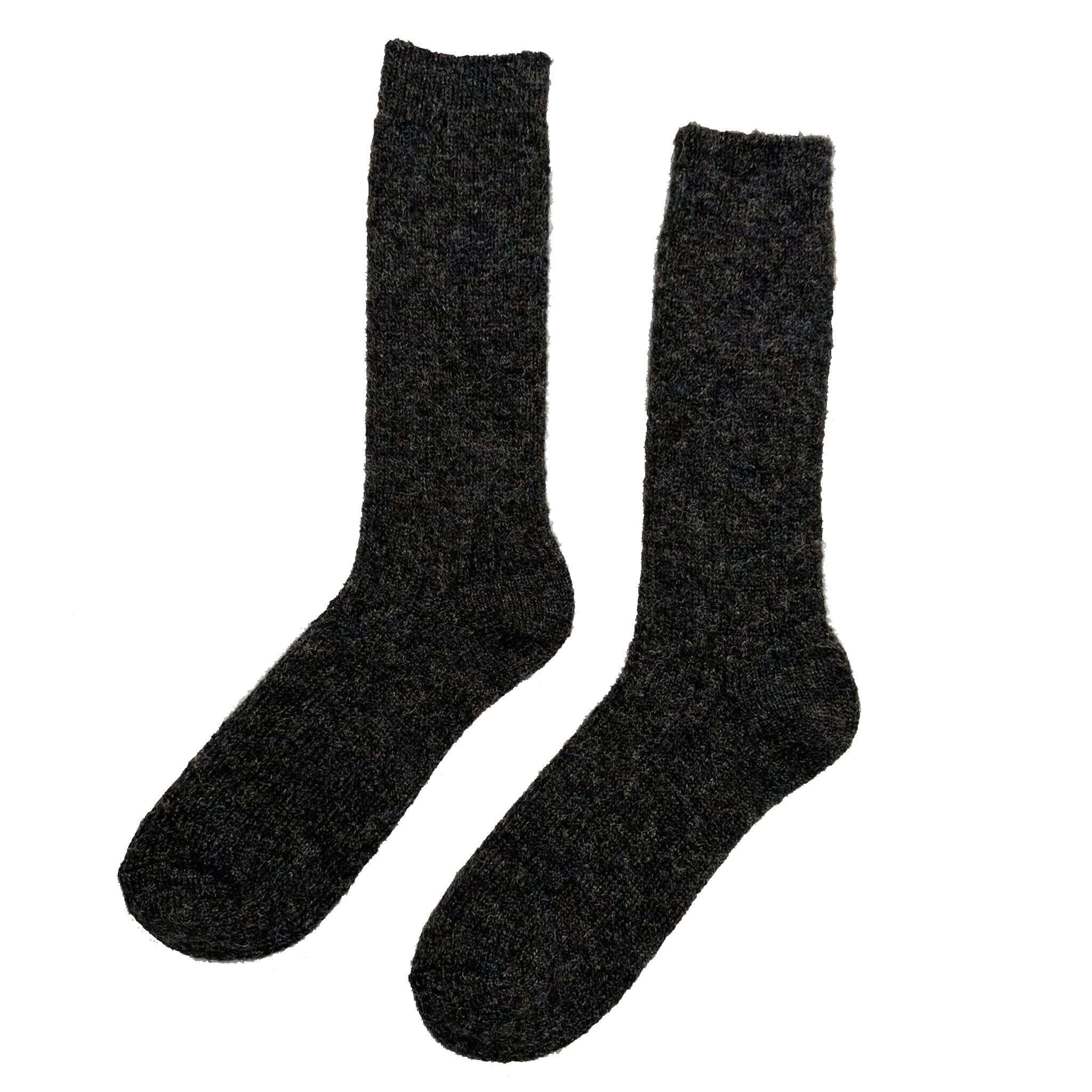Alt Tag: Le Bon Shoppe Margot Socks - Black fuzzy long-length winter socks in black, cozy warm lounge crew socks