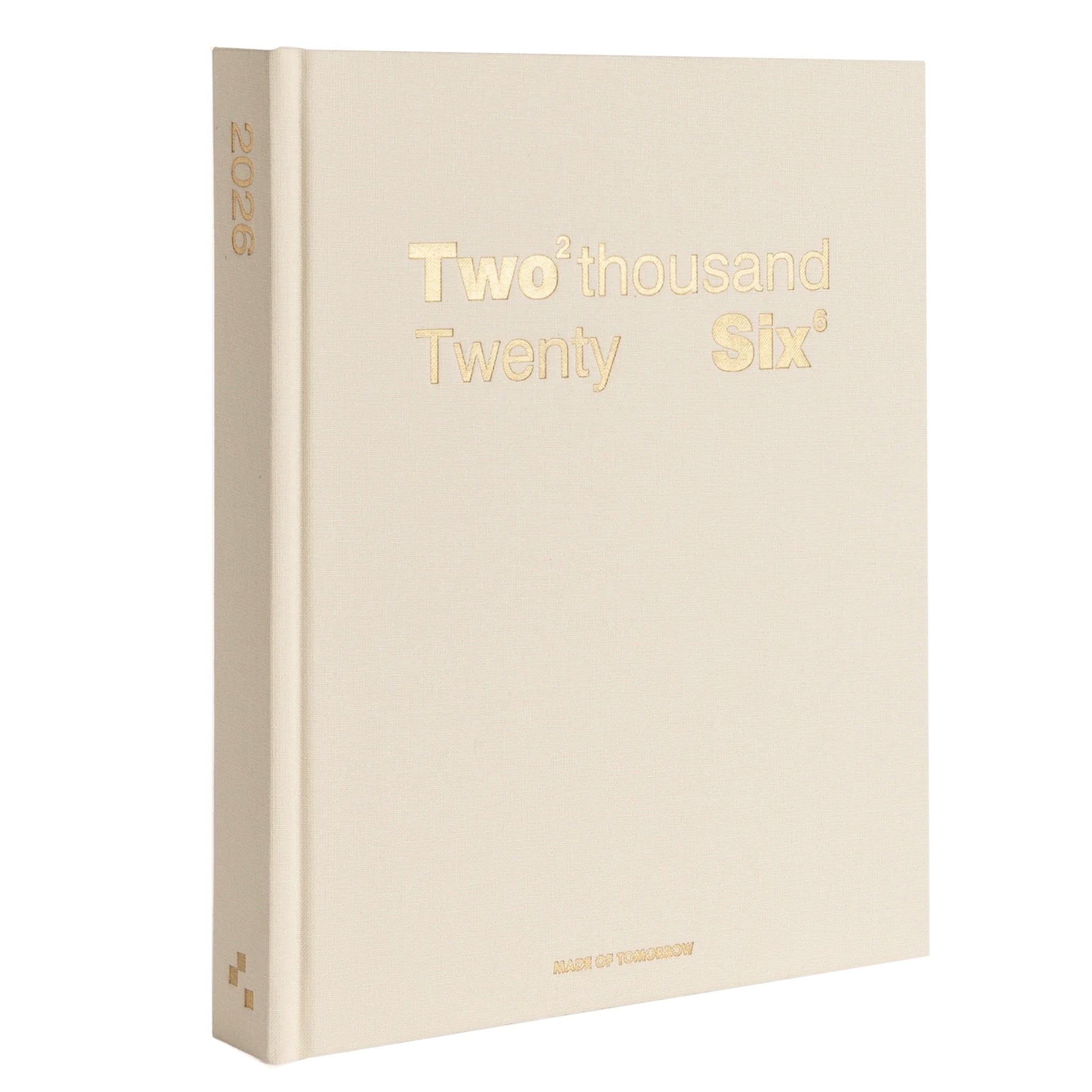 Beige book with 'Two thousand Twenty Six' embossed on the cover