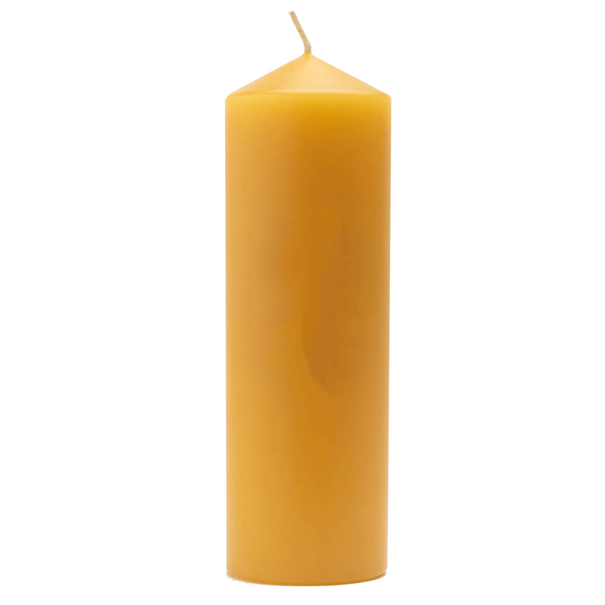 Alt Tag: Majella Beeswax Pillar Candle New Zealand pure beeswax pillar candle with soft amber glow, long burn time, range of sizes