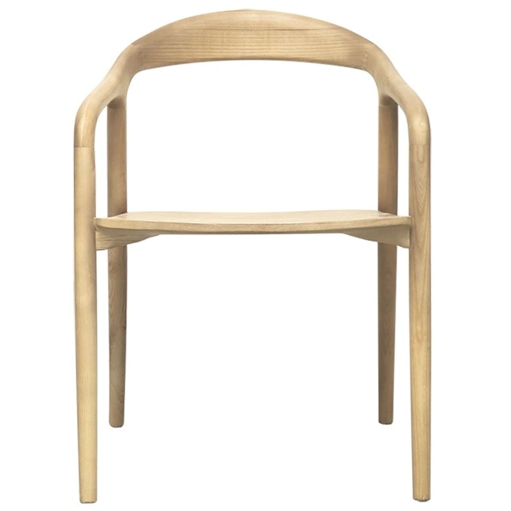 Alt Tag: Margot Ash Dining Chair sculptural minimalist ash wood dining chair with smooth curved backrest for modern dining tables