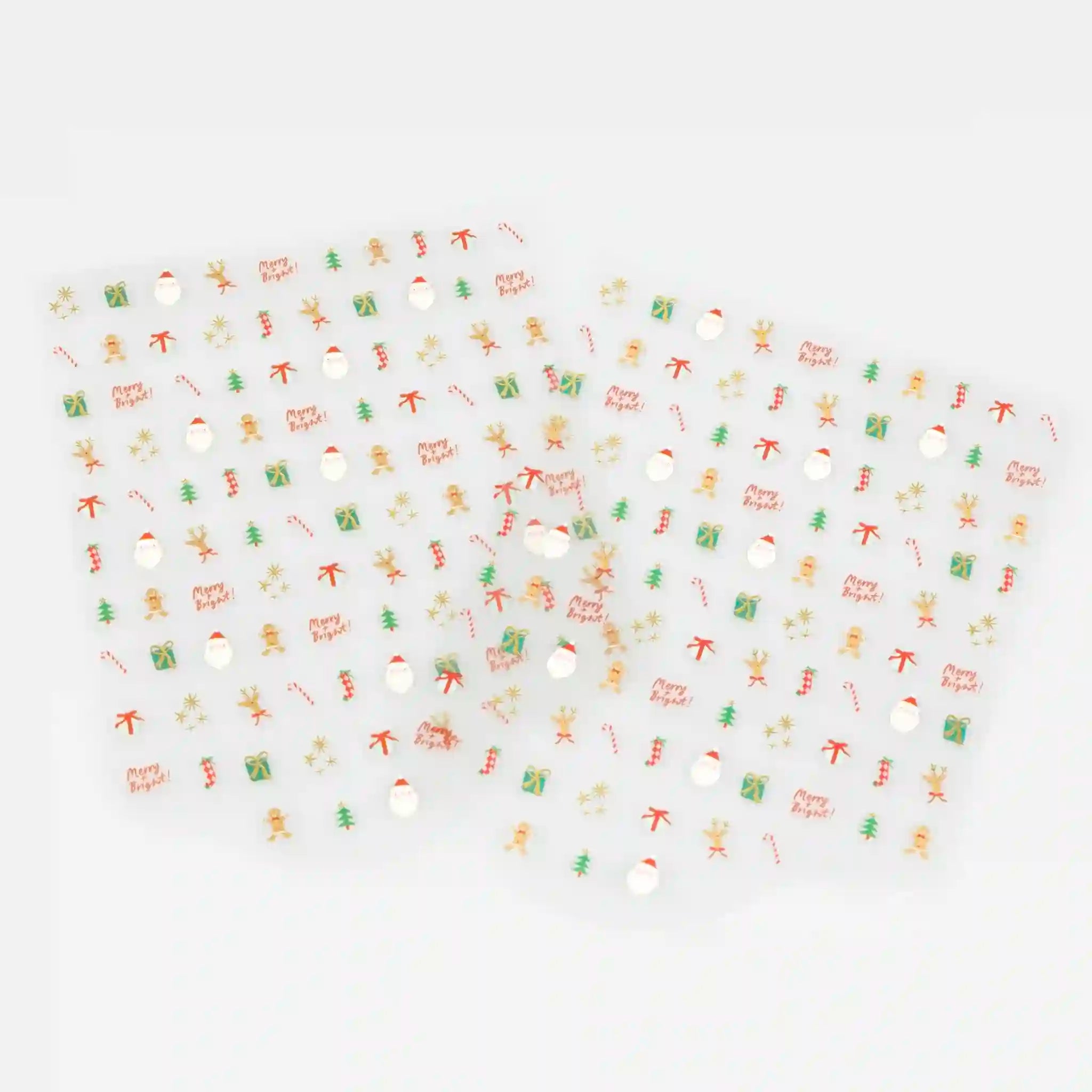 Pattern of Christmas-themed icons on a white background