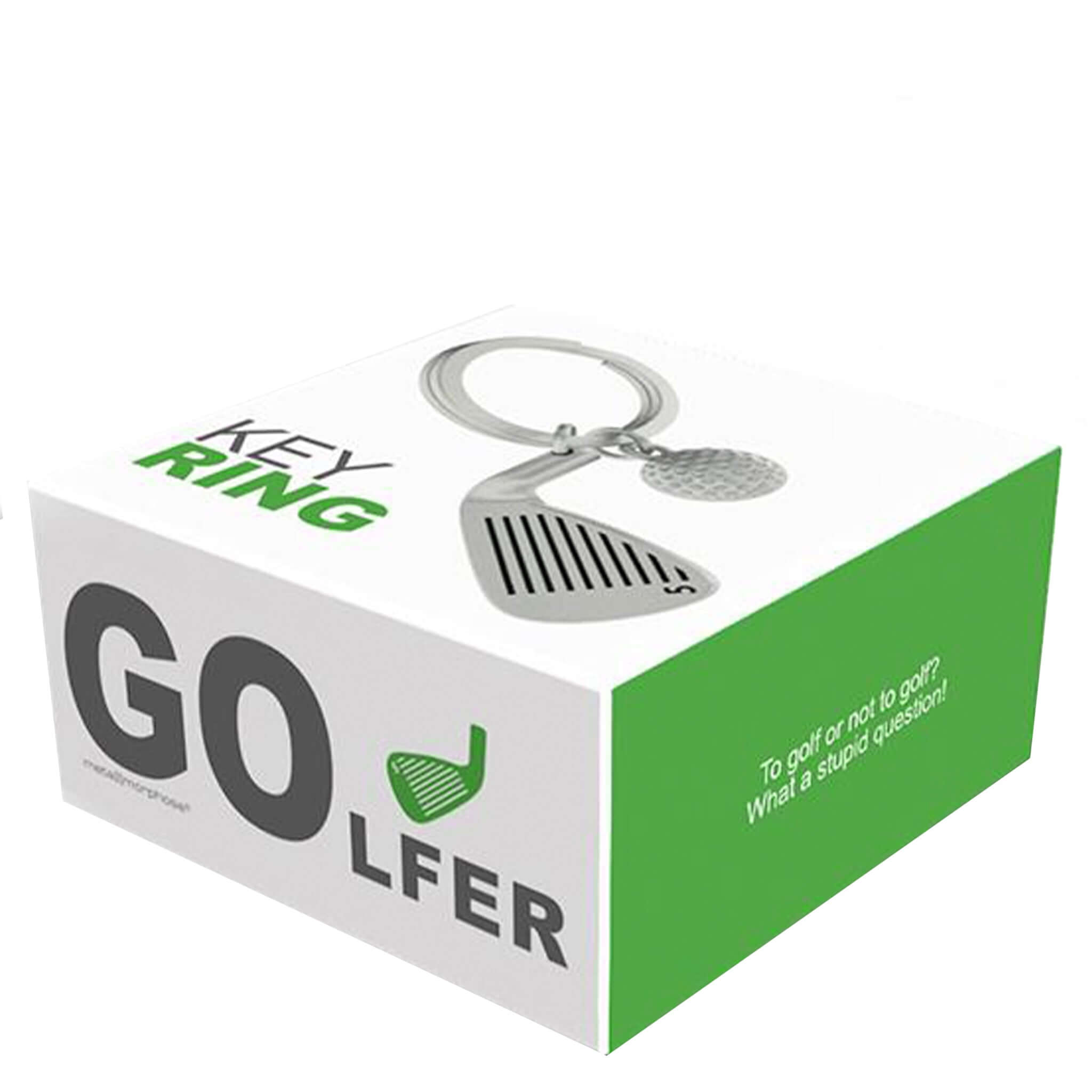Golf-themed key ring with packaging labeled 'GO Golfer' on a white background