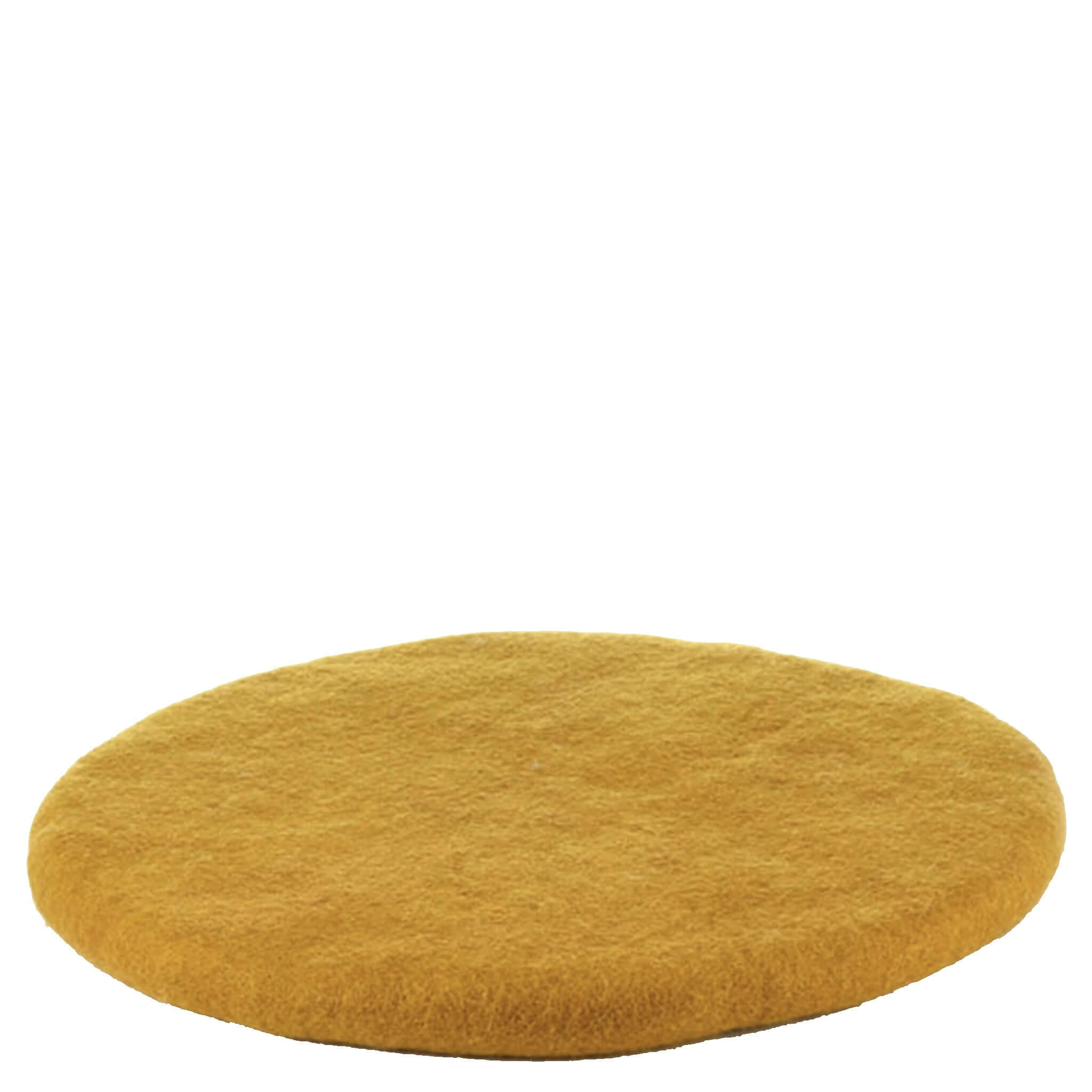Alt Tag: Muskhane Felt Chakati Cushion - Pistachio round felted wool floor cushion, compact decorative seat pad
