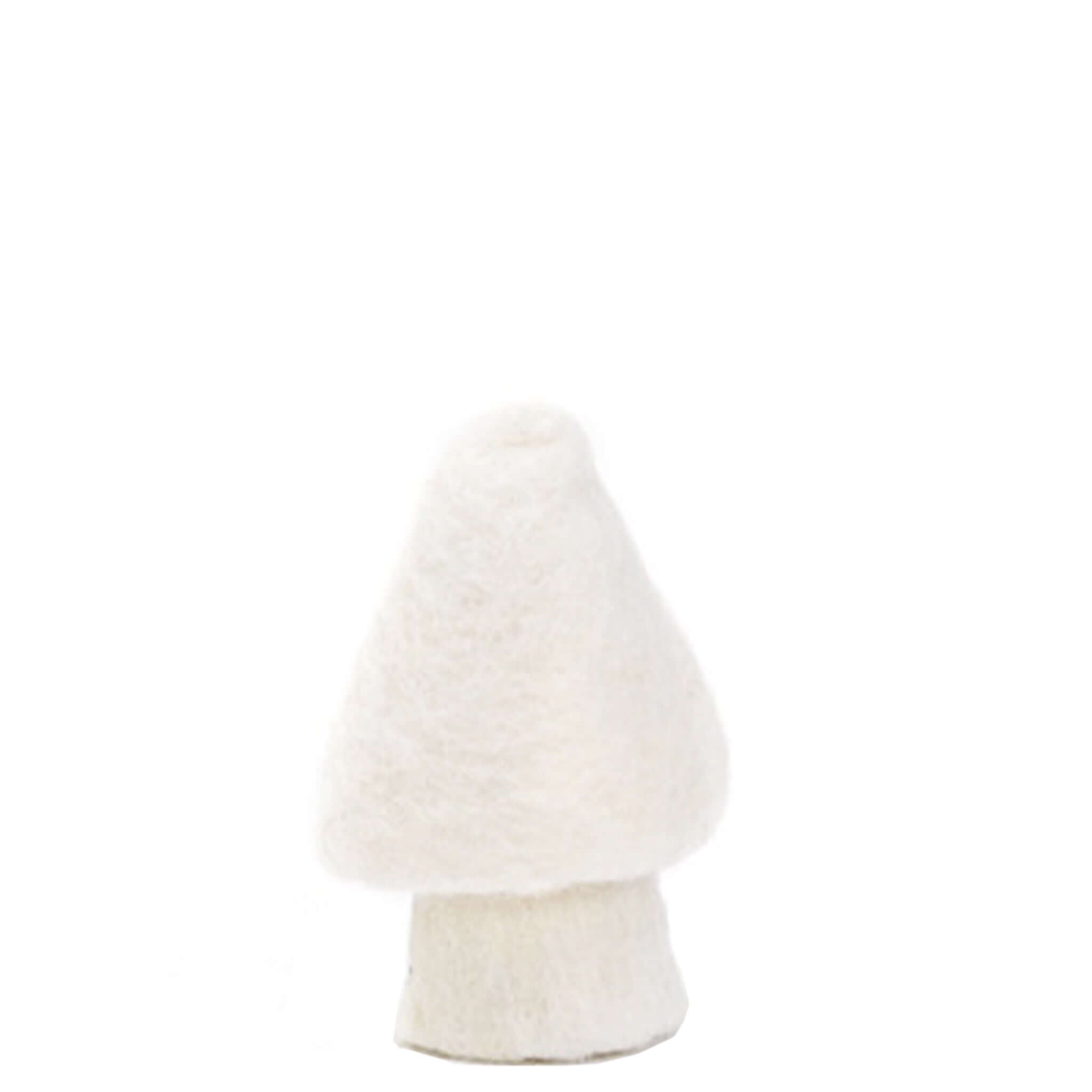 Alt Tag: Muskhane Felt Morel Mushroom - Small Natural handmade Nepalese felt mushroom decor, 8cm, natural color