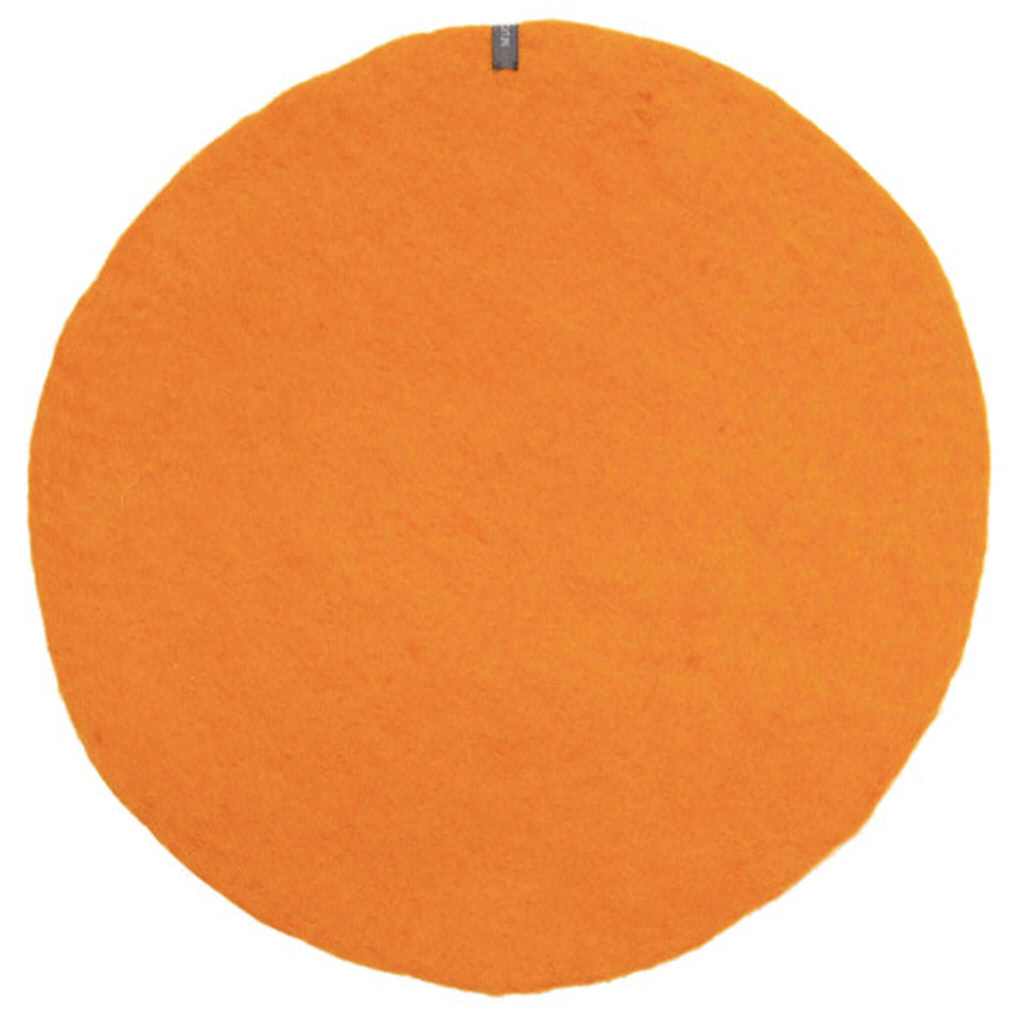 Alt Tag: Muskhane Felt Plain Round Placemat - Apricot Large round apricot felt placemat for table setting or trivet