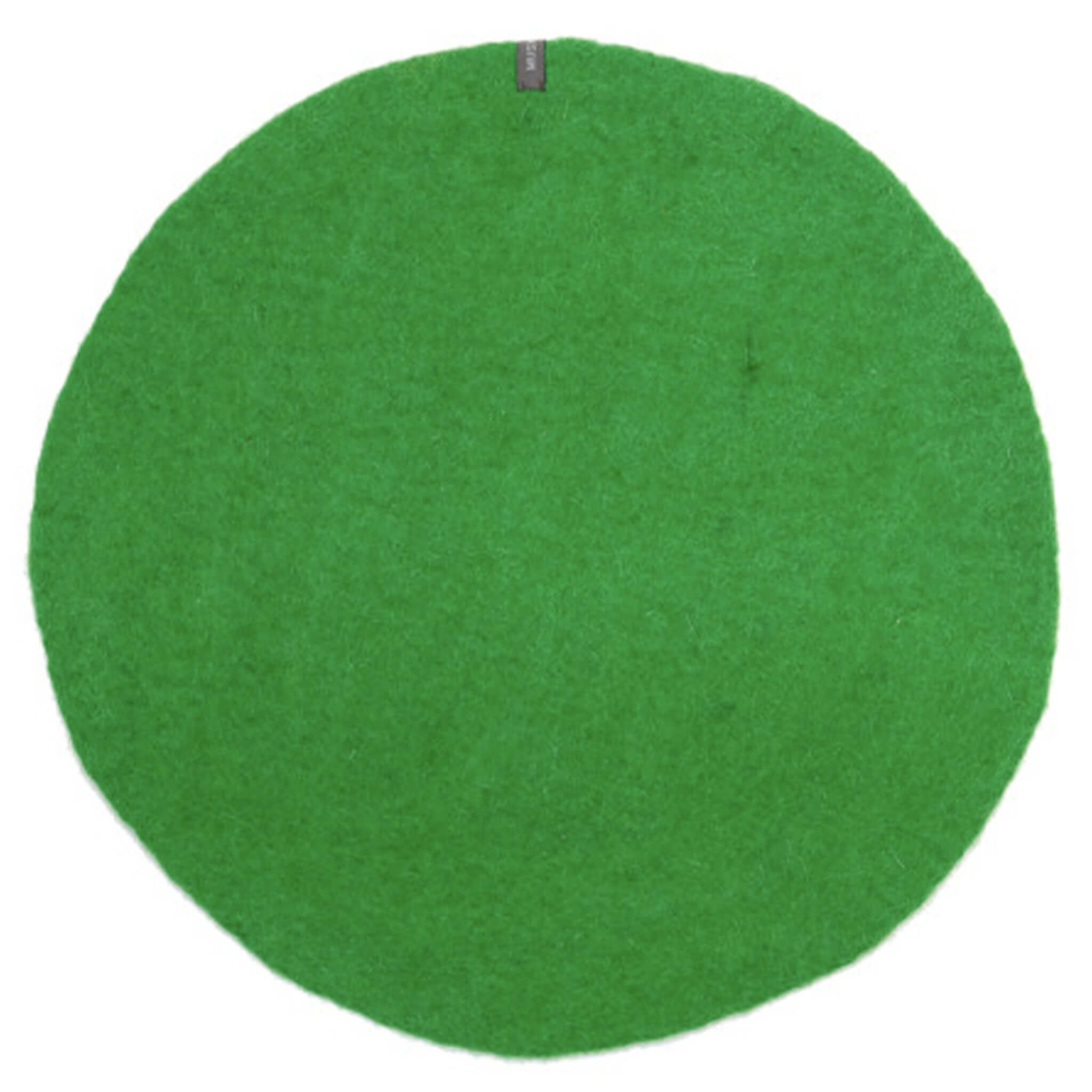 Muskhane Felt Plain Round Placemat - Green Large, round green felt placemat for table setting or trivet
