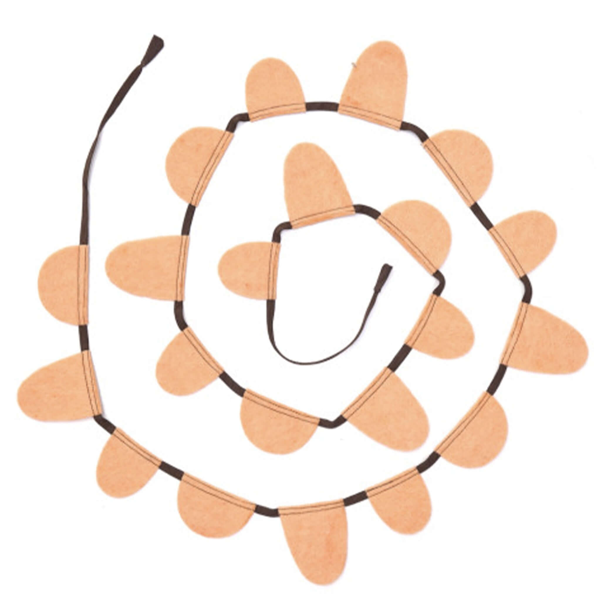 Muskhane Felt Round Flag Garland - Blush displayed in a playful arrangement of soft, hand-stitched felt rounds.