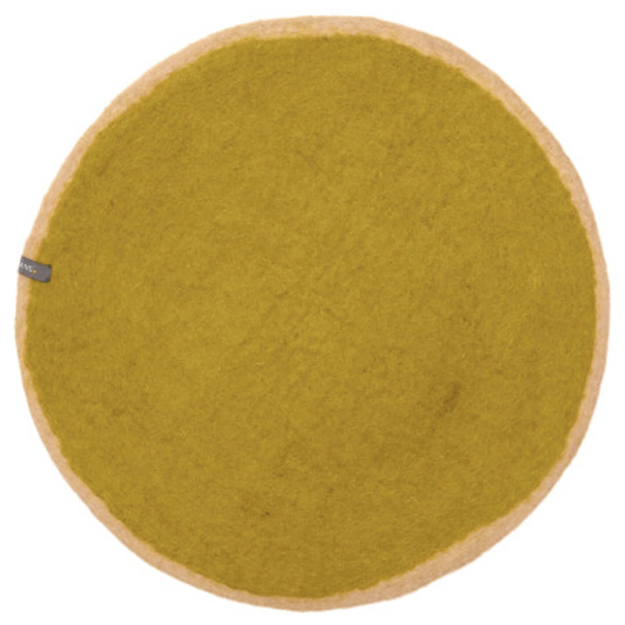 Muskhane Felt Two Tone Round Placemat - Nude & Pistachio Large round felt placemat, pistachio center with nude edge