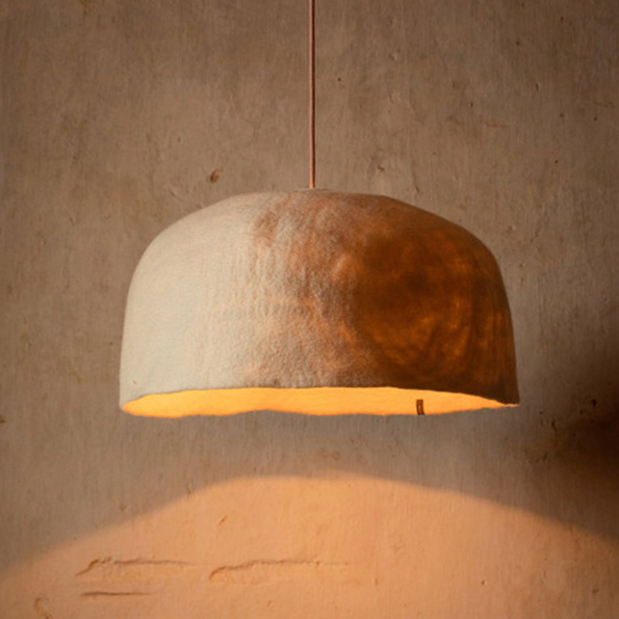 Muskhane Yurt Felt Lampshade - Natural