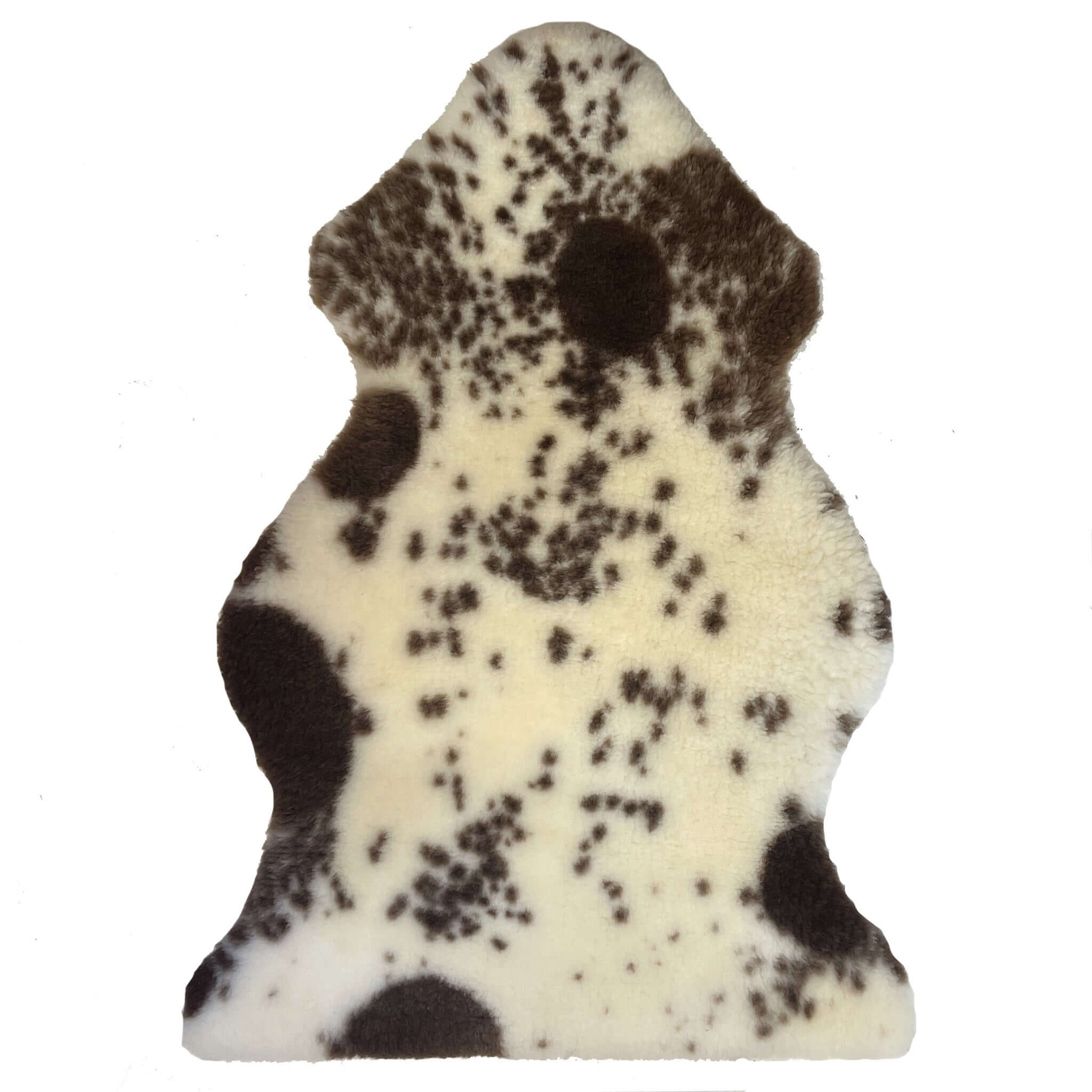 Alt Tag: Sheepskin Rug - Natural Shorn New Zealand shorn sheepskin rug, natural cream with dark speckles, 100x60cm warm easy-care