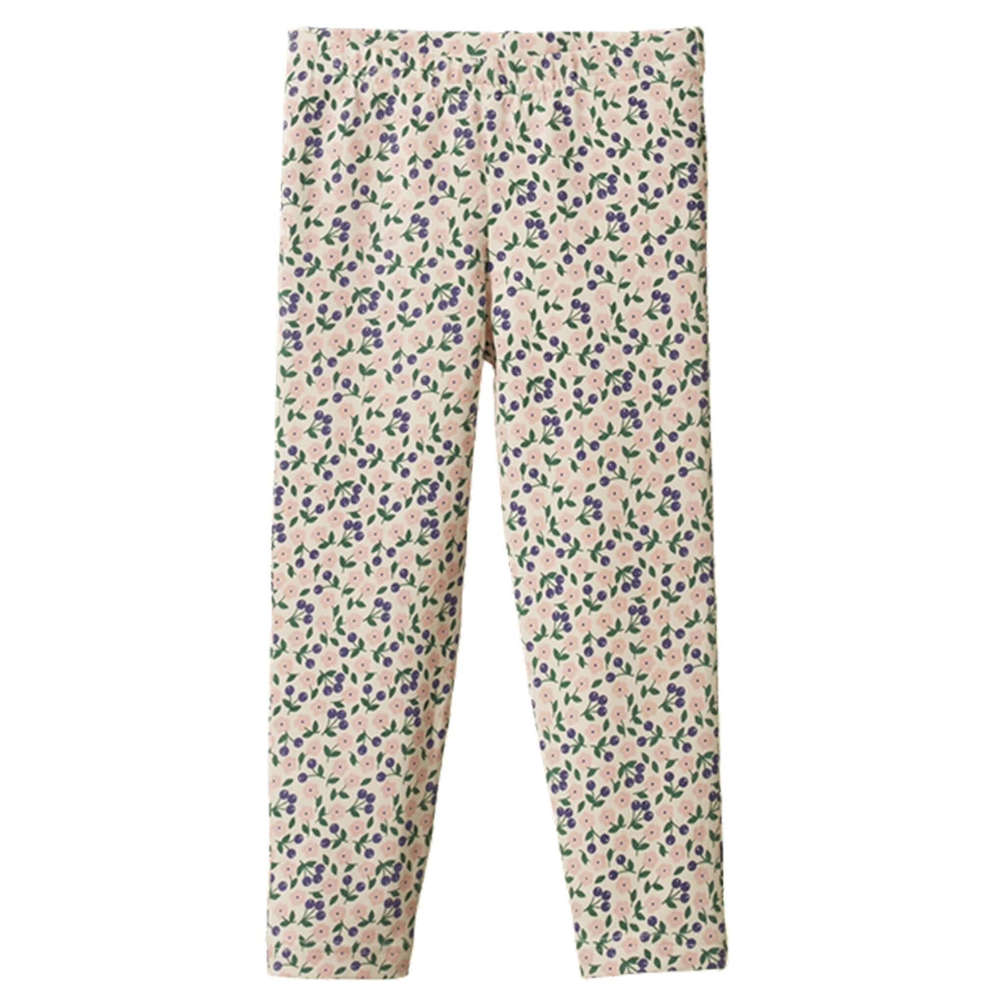 Alt Tag: Nature Baby Organic Cotton Leggings - Briarwood floral print baby leggings in GOTS organic cotton with elastic waistband