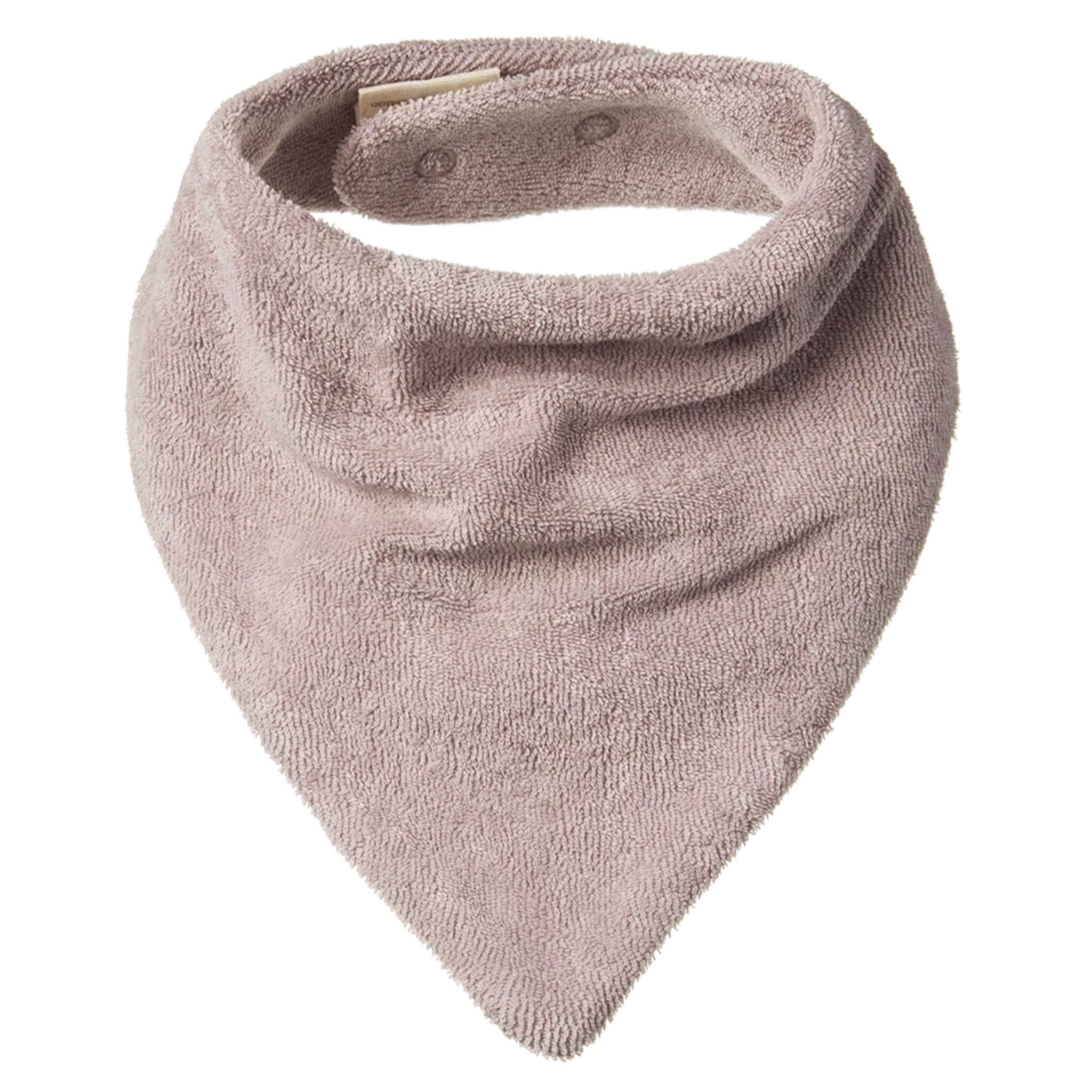 Nature Baby Organic Cotton Terry Triangle Bib - Lilac in soft lilac color with a triangular shape and gentle cotton terry fabric.
