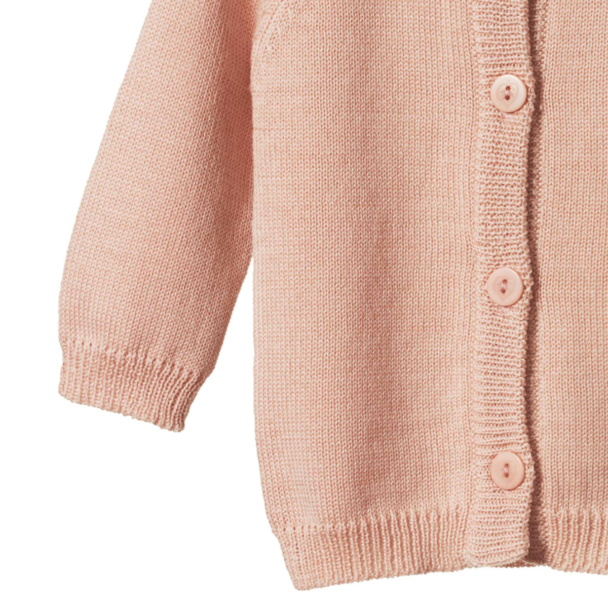 Nature Baby Organic Merino Knit Cardigan - Rose Dust | Tea Pea