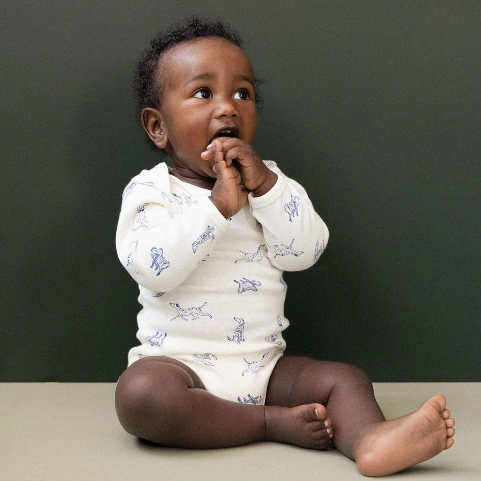 Nature Baby Organic Cotton Long Sleeve Bodysuit - Best Friend on baby, soft breathable organic cotton long sleeve bodysuit with snap domes