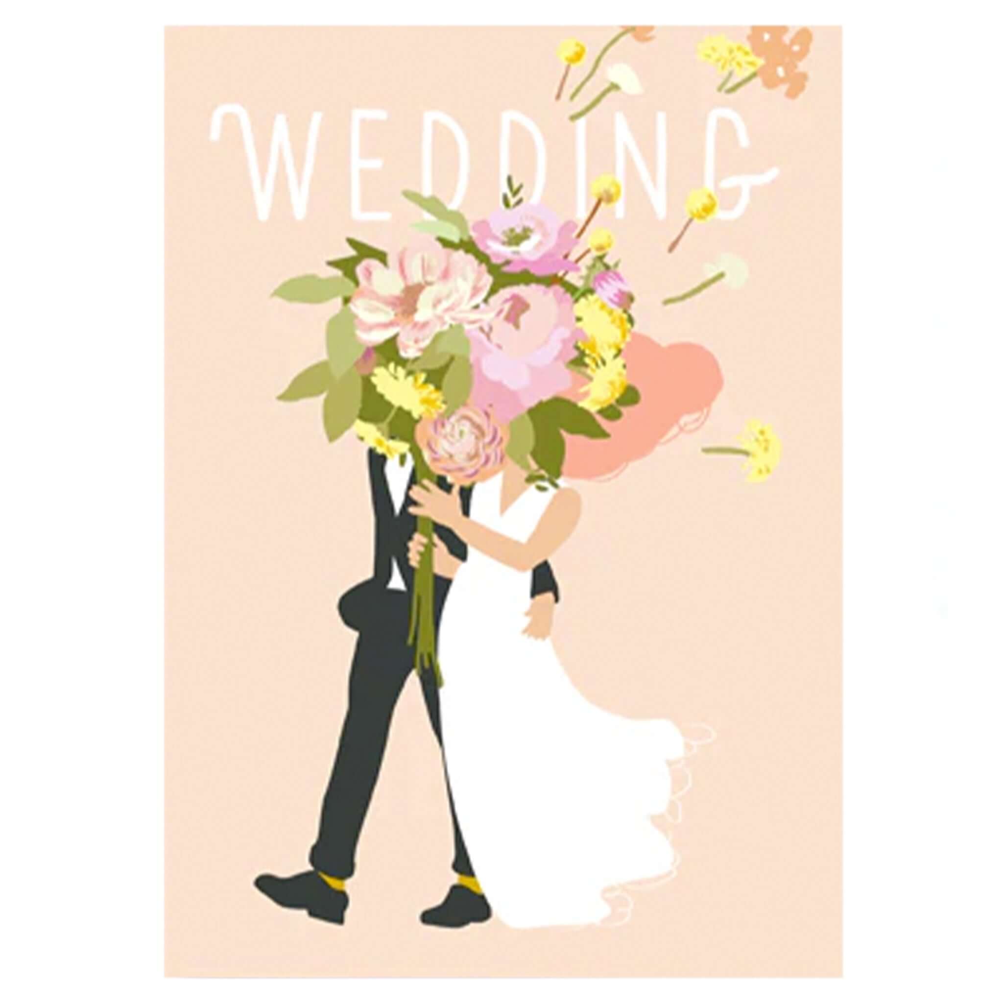Noi Publishing Card - Big Bouquet Wedding featuring a couple with a large floral bouquet, celebrating their love.