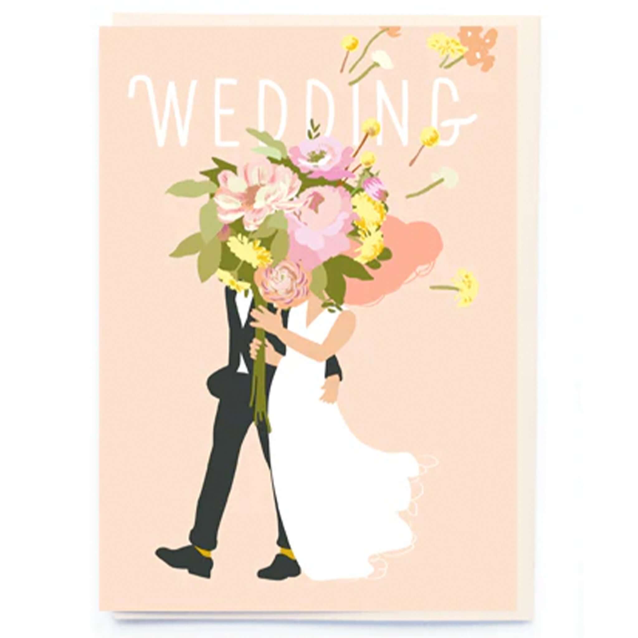 Noi Publishing Card - Big Bouquet Wedding featuring a couple with a large bouquet, perfect for celebrating love.