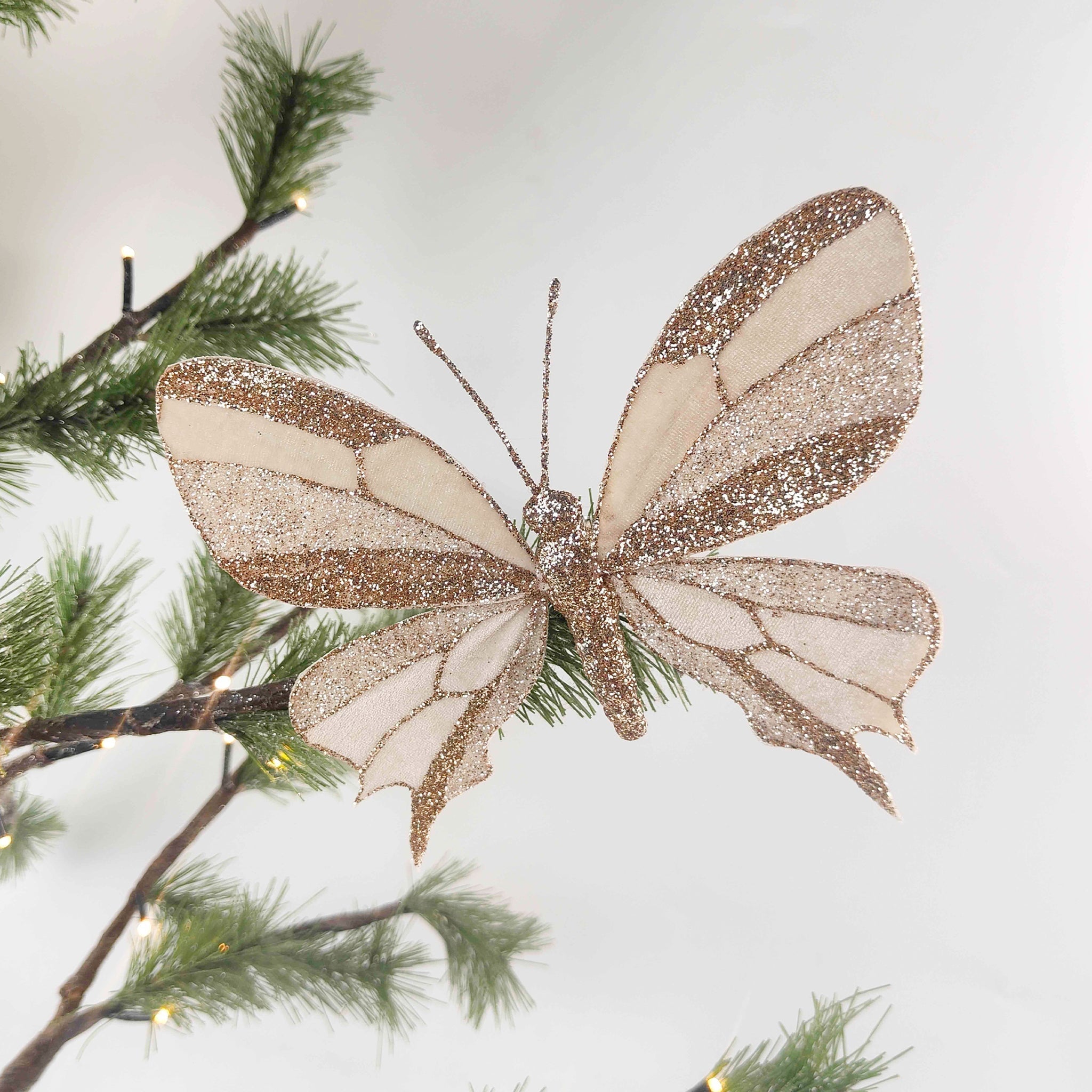 Ombre Glitter Butterfly Clip - Cream & Gold - Tea Pea Home
