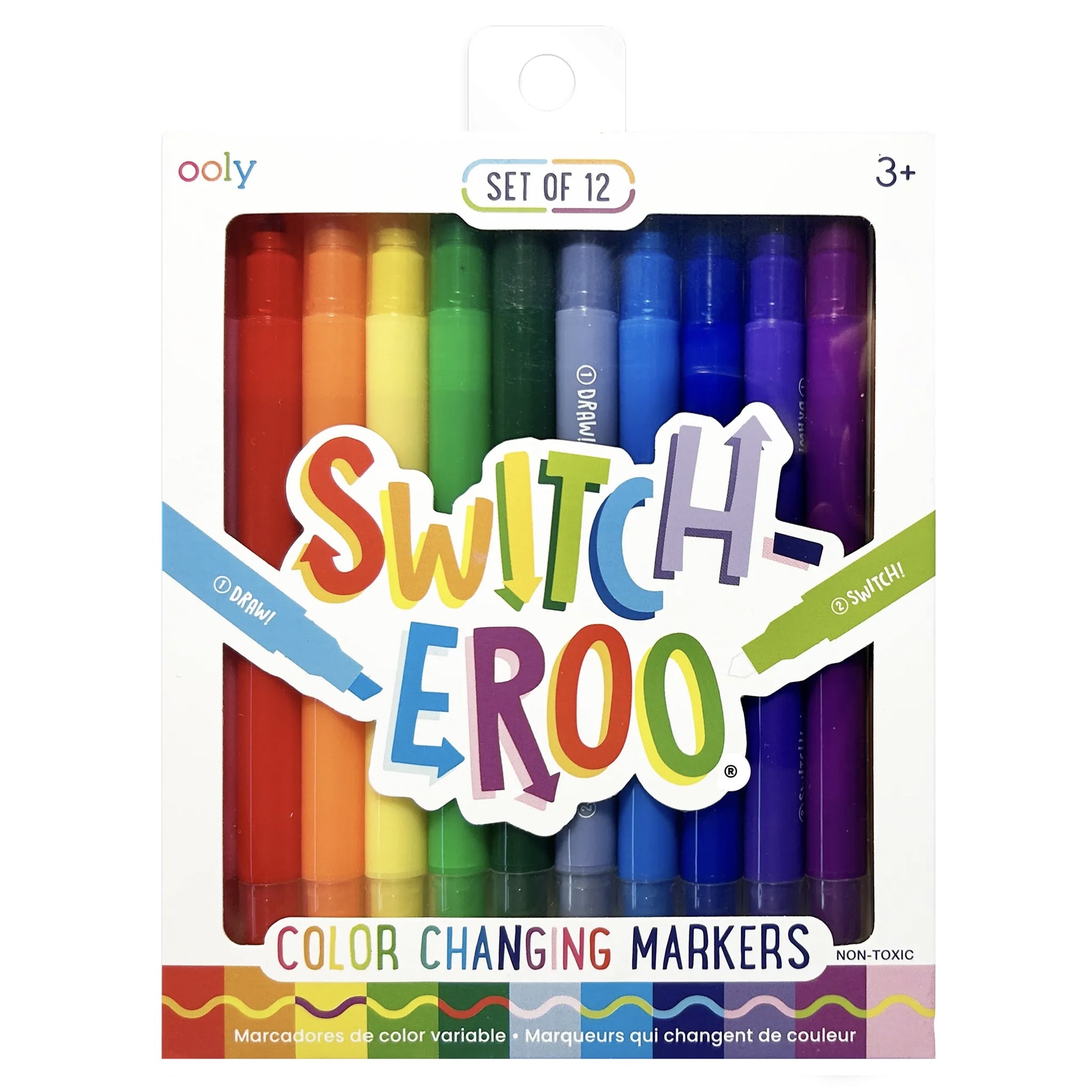 Pack of color-changing markers with Ooly branding on a white background