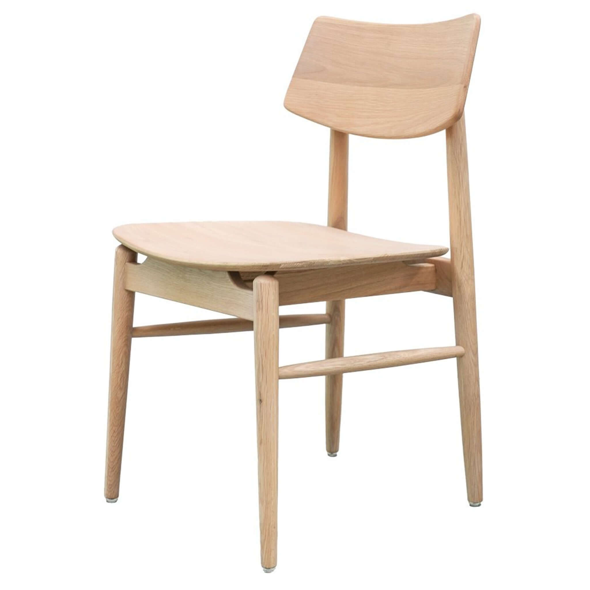 Alt Tag: Oslo Solid Oak Dining Chair in natural oak with curved backrest and minimalist Scandinavian design
