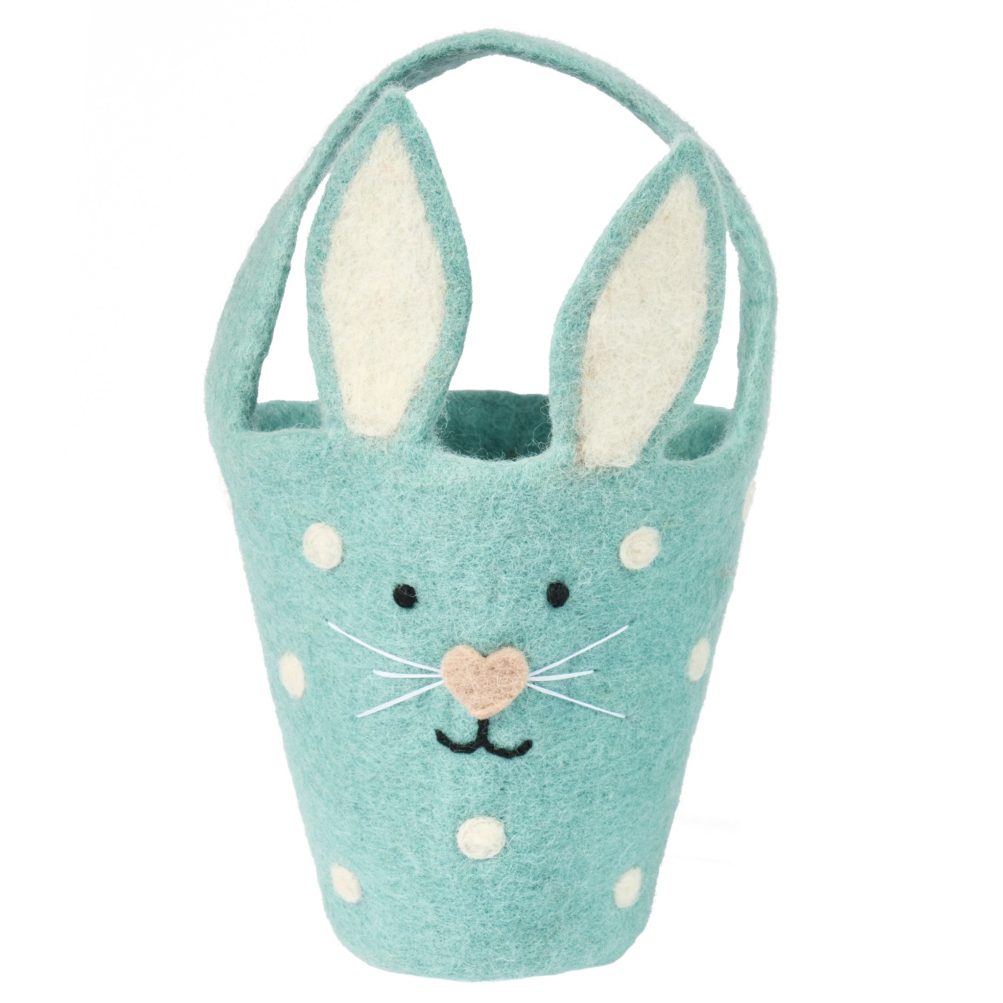 Blue felt Easter Egg Basket.
