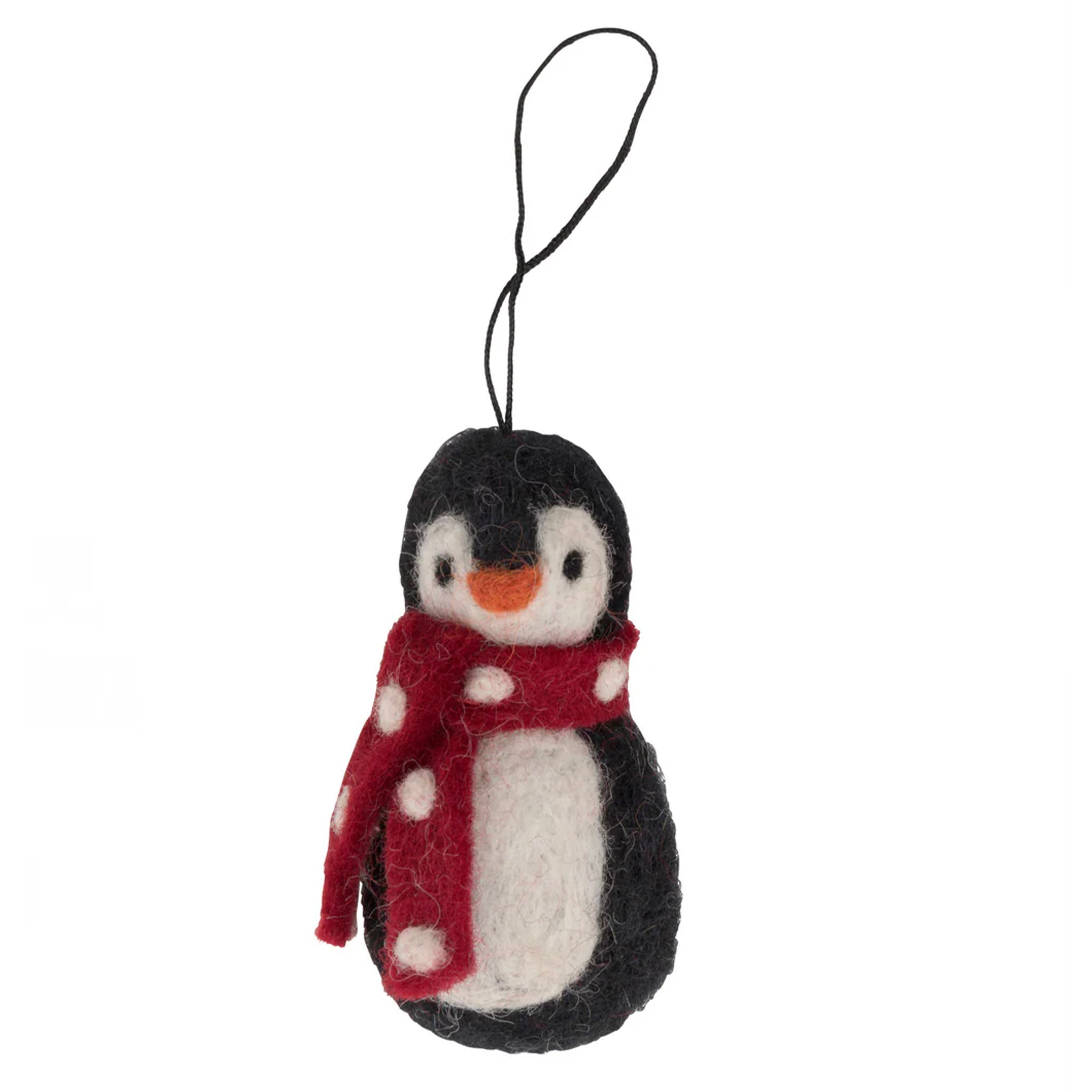 Penguin felt Christmas decoration.