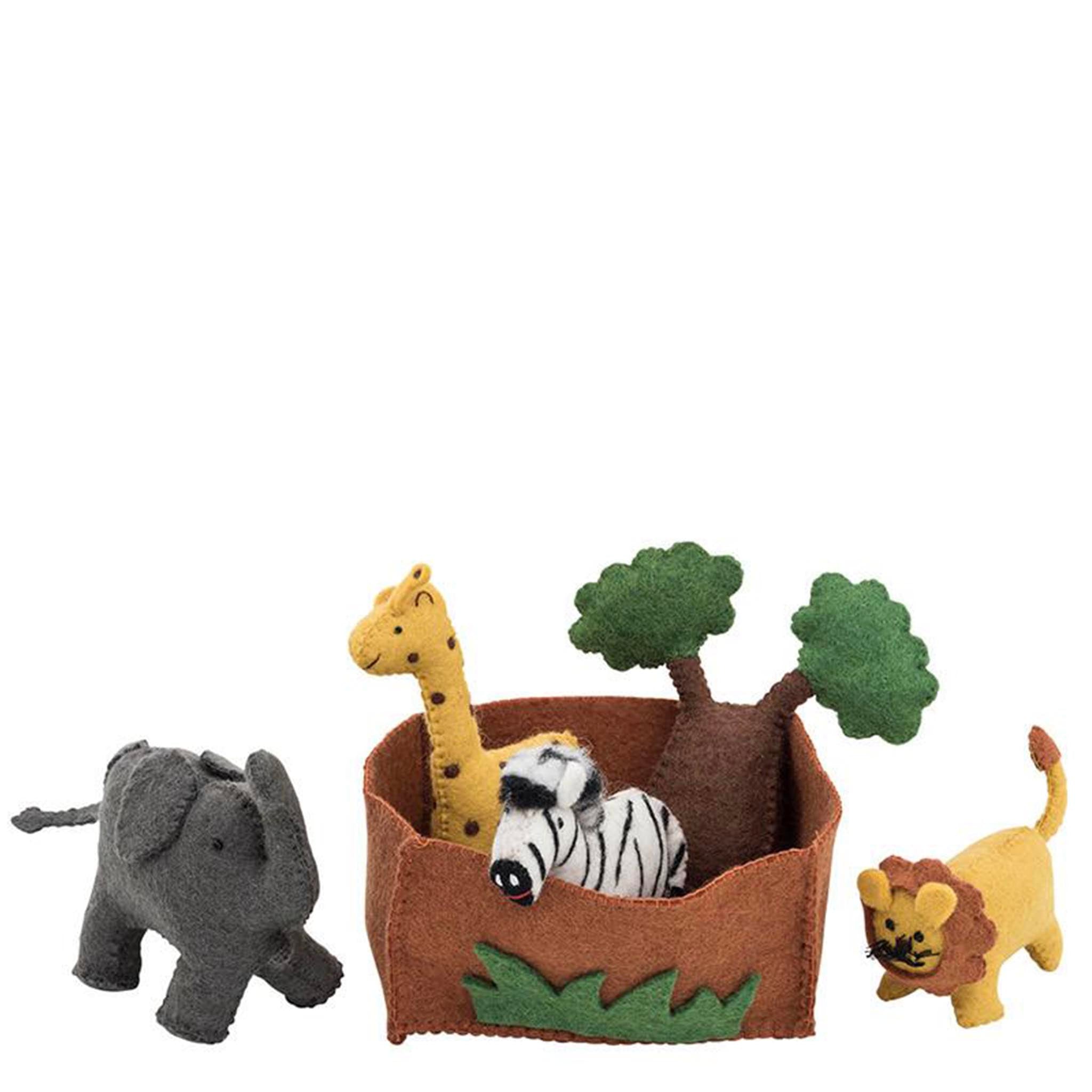 African Animal felt playset