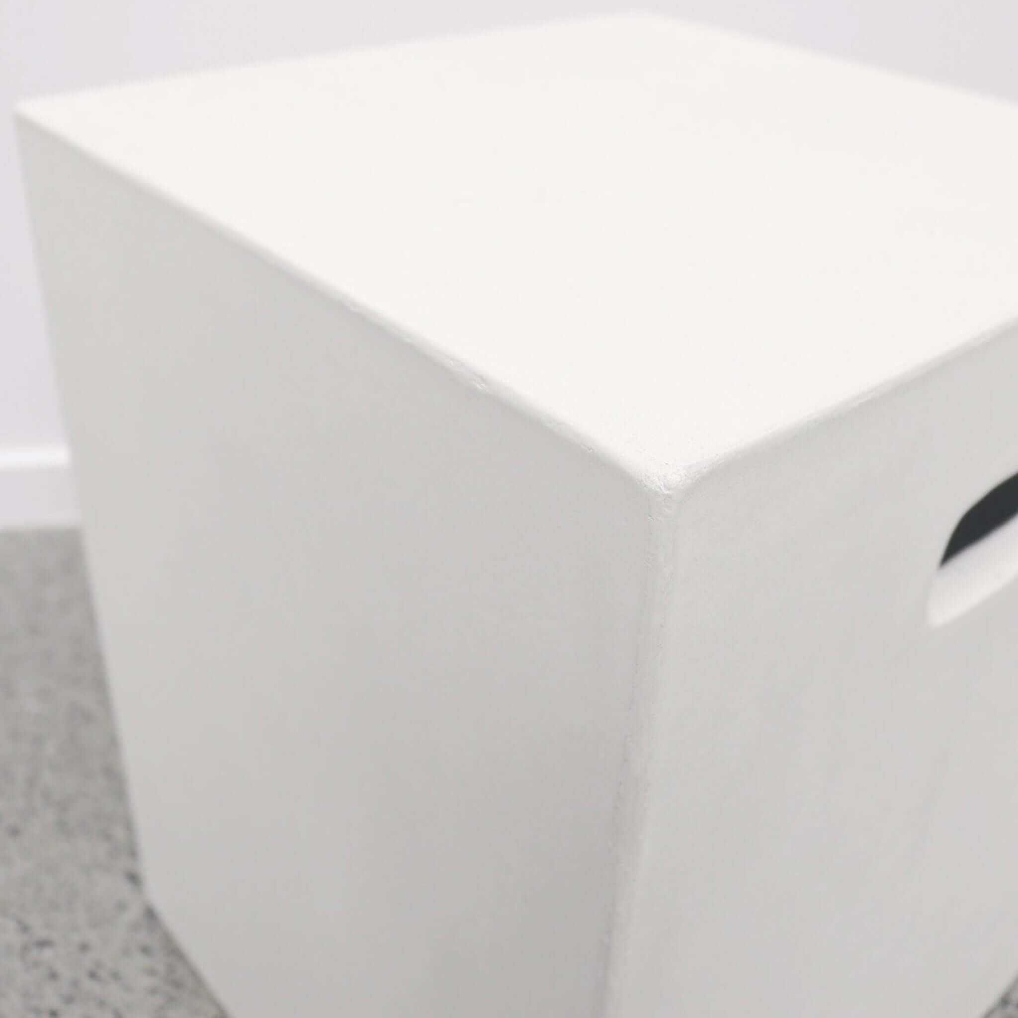 Concrete Side Table / Stool - Rectangle minimalist white concrete side table stool for indoor outdoor use, modern rectangular design