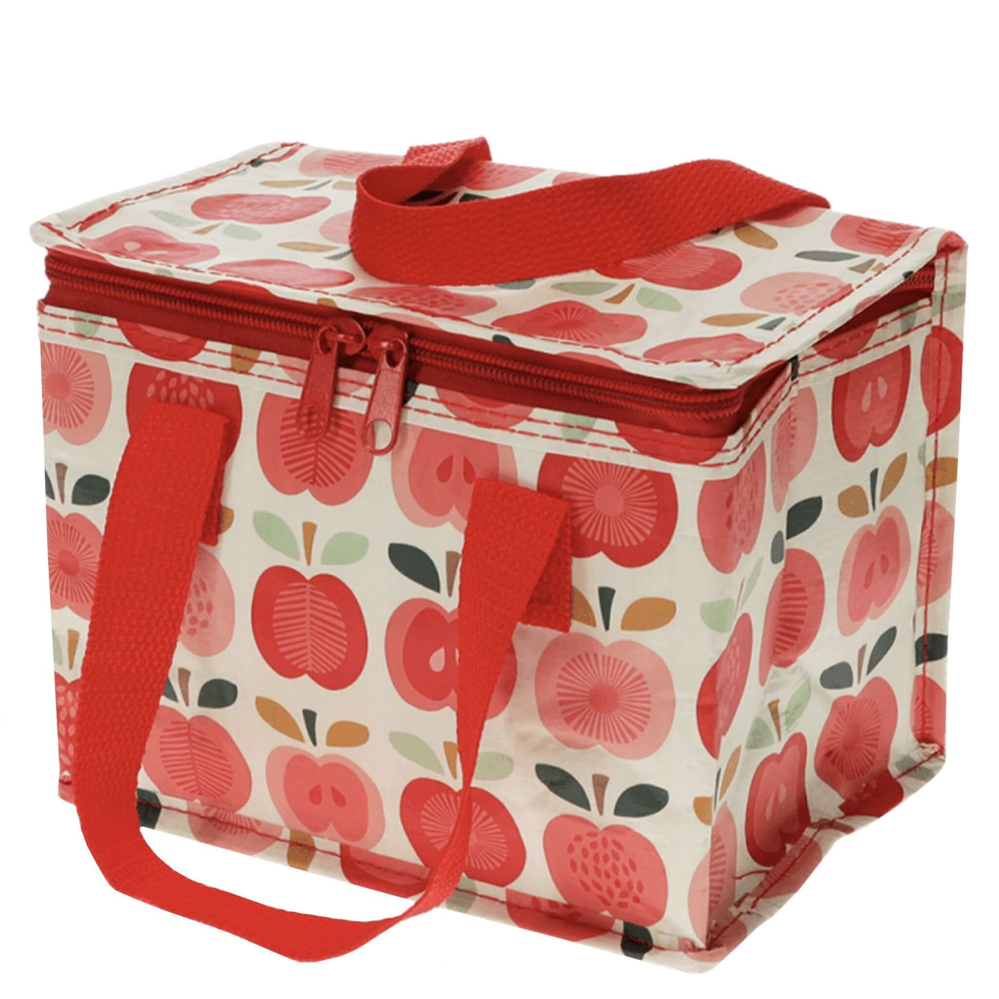 insulated lunch bag with red apple pattern