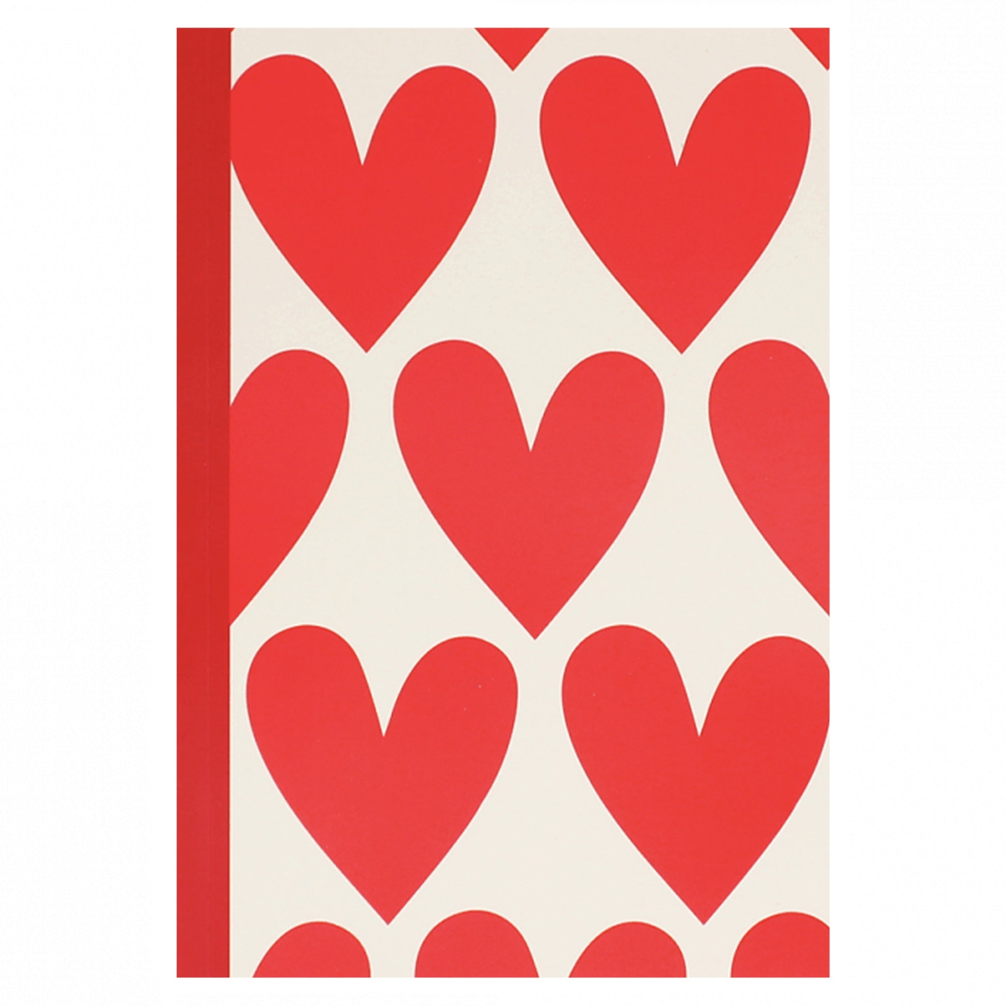Notebook with red heart notebook on a white background