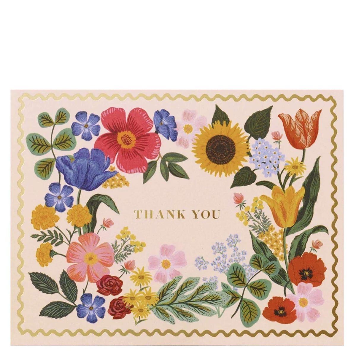 Rifle Paper Blossom Thank You card with pink blossom floral design