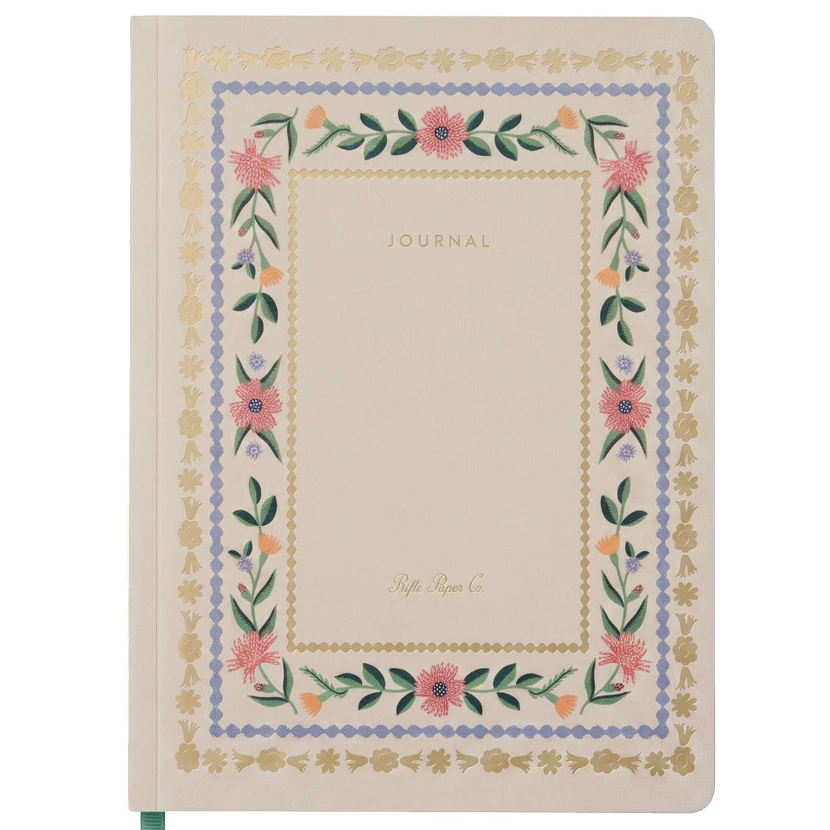 Rifle Paper Softcover Journal - Aster featuring hand-painted floral border and gold foil detailing.