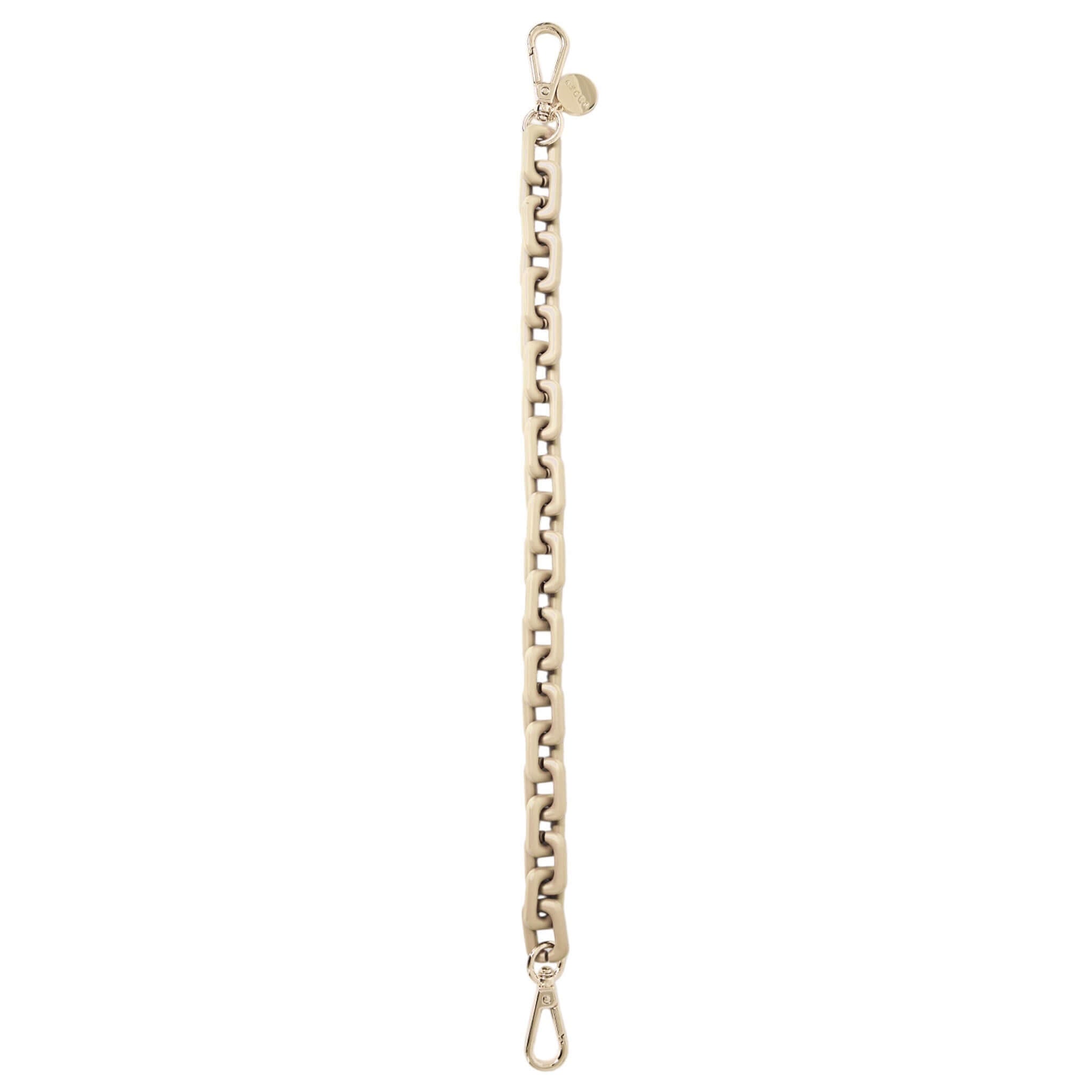 Alt Tag: Saben Feature Chain Handle - Vanilla Chunky detachable vanilla chunky chain bag handle strap with gold-tone clips for clutch or crossbody