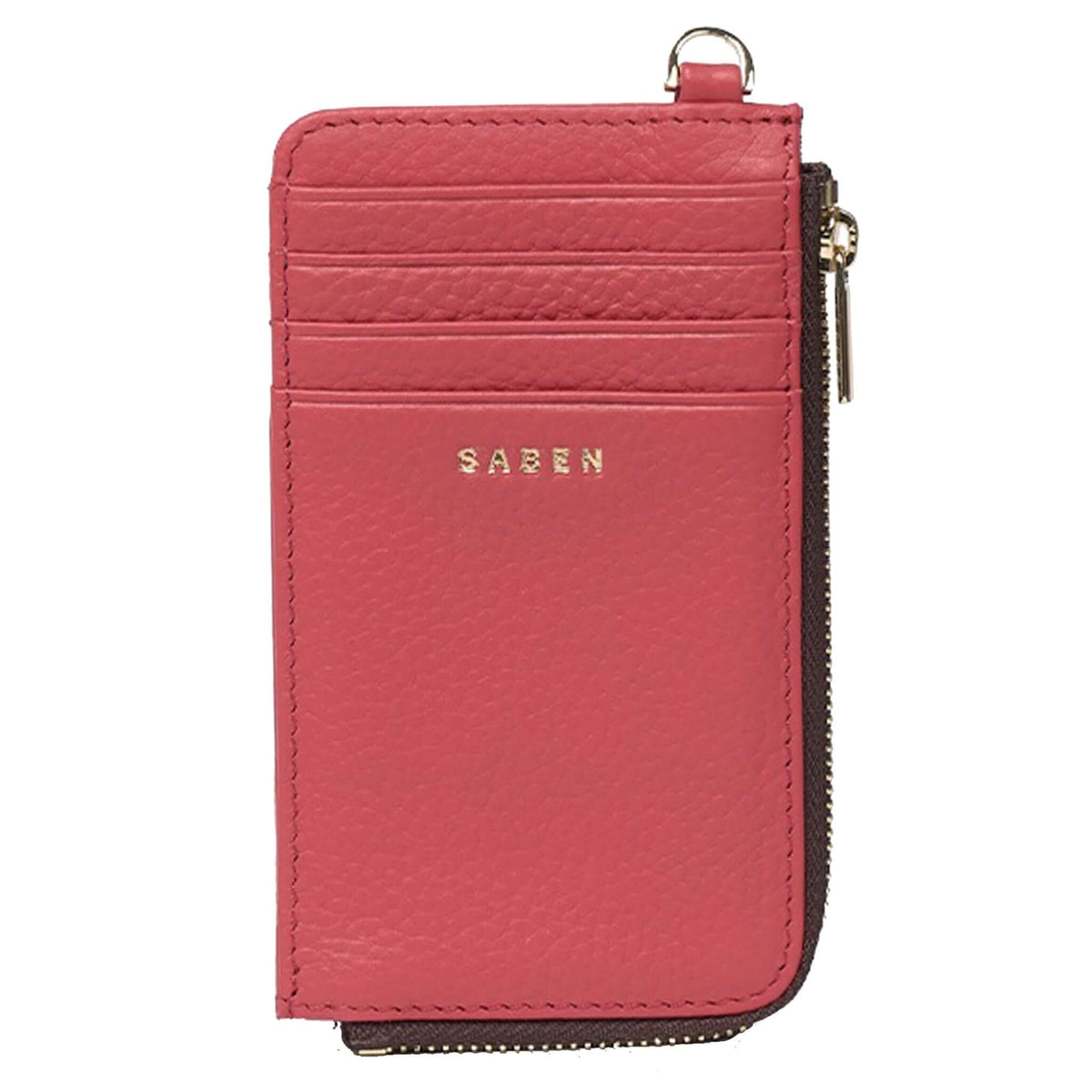 Saben Winona Card Holder - Azalea in stylish azalea color, featuring multiple card slots and zip compartment.