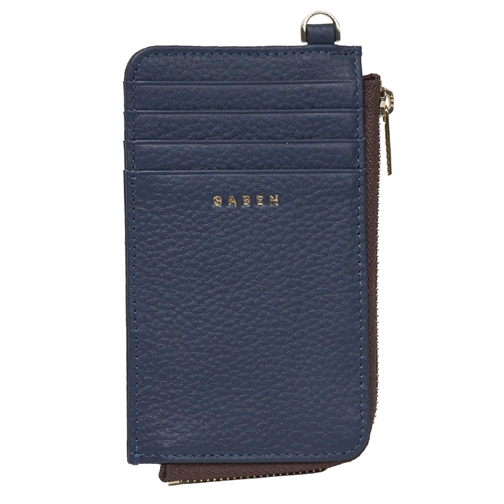 Saben Winona Card Holder - Ink featuring premium textured leather and 8 card slots.