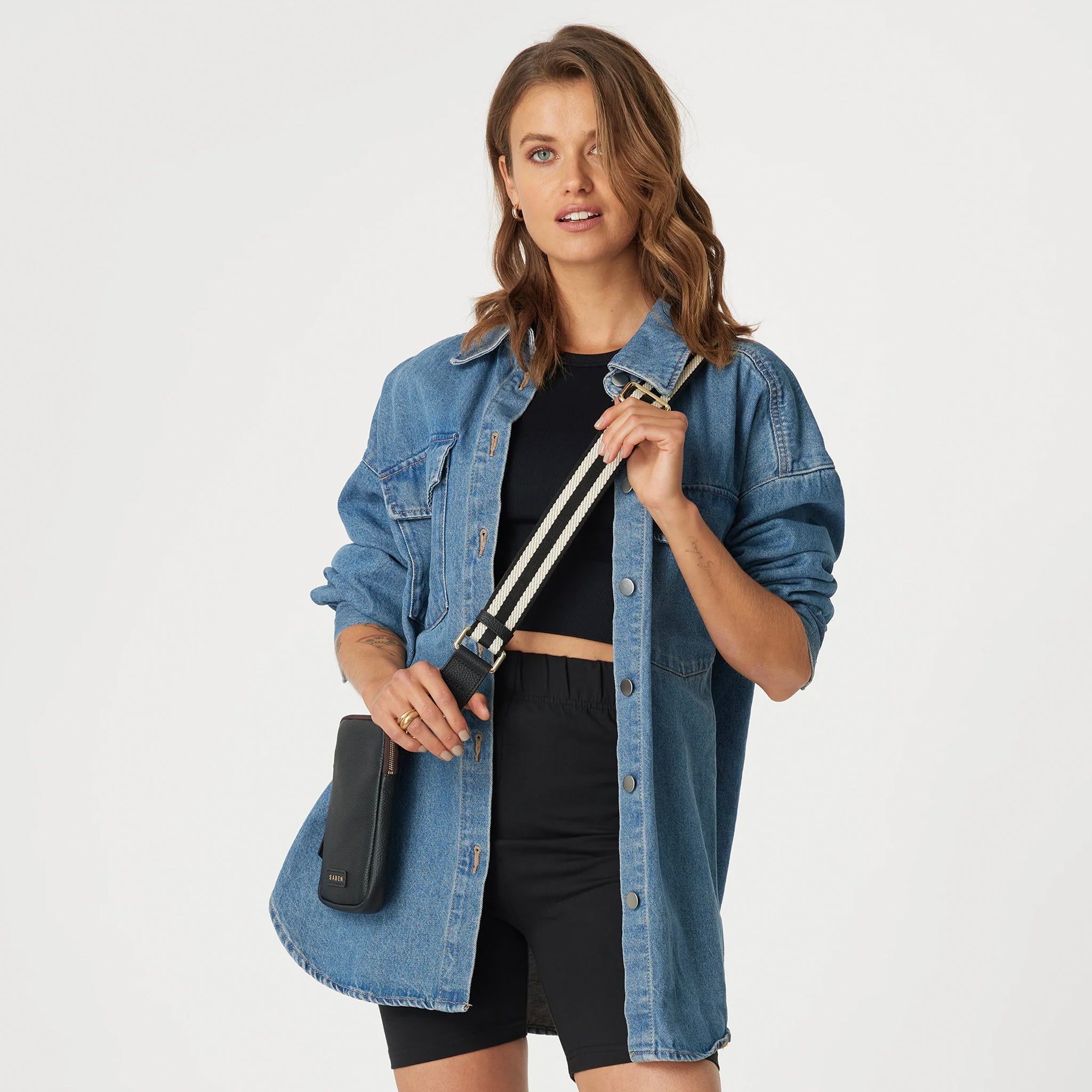 Saben Feature Strap - Black & White - Tea Pea Home