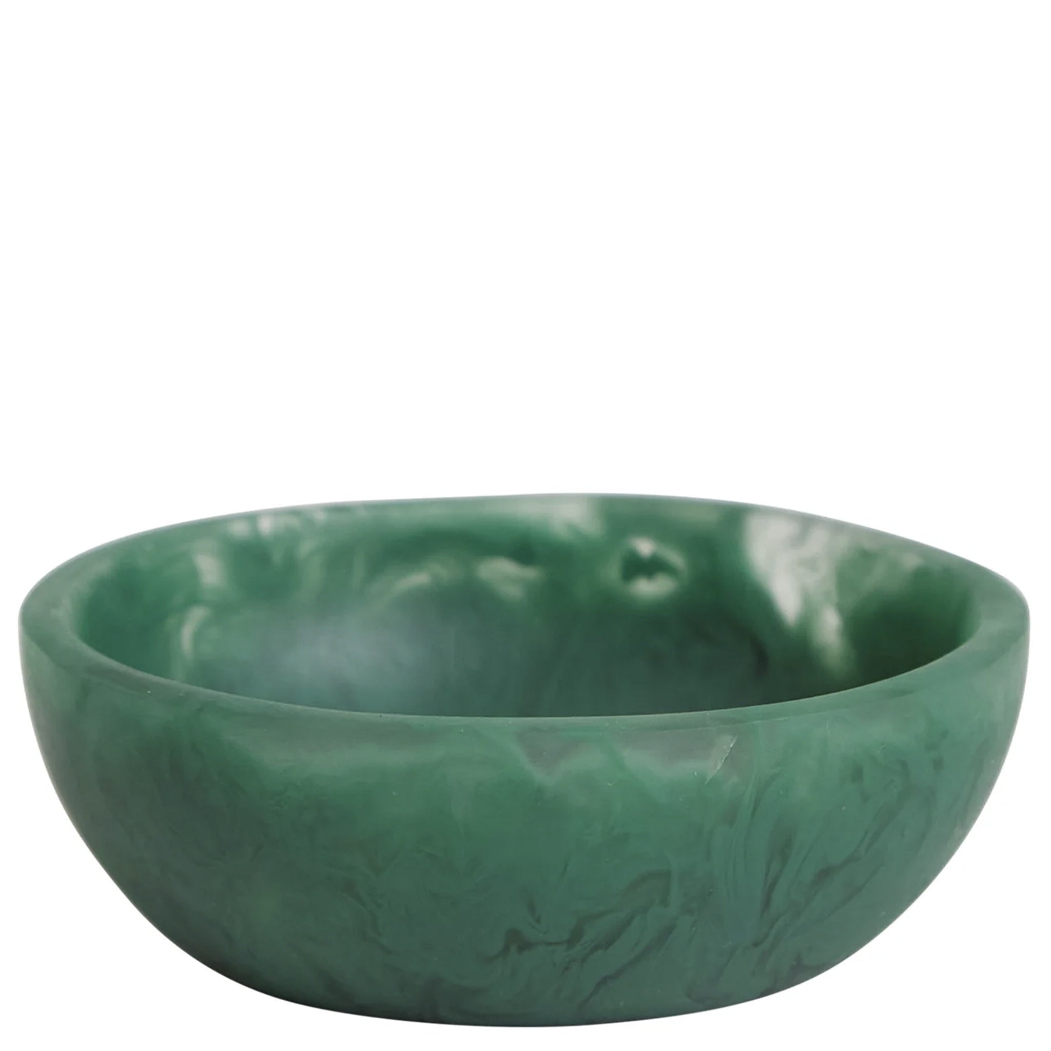 A small green resin bowl on a white background, part of the Astrid collection.