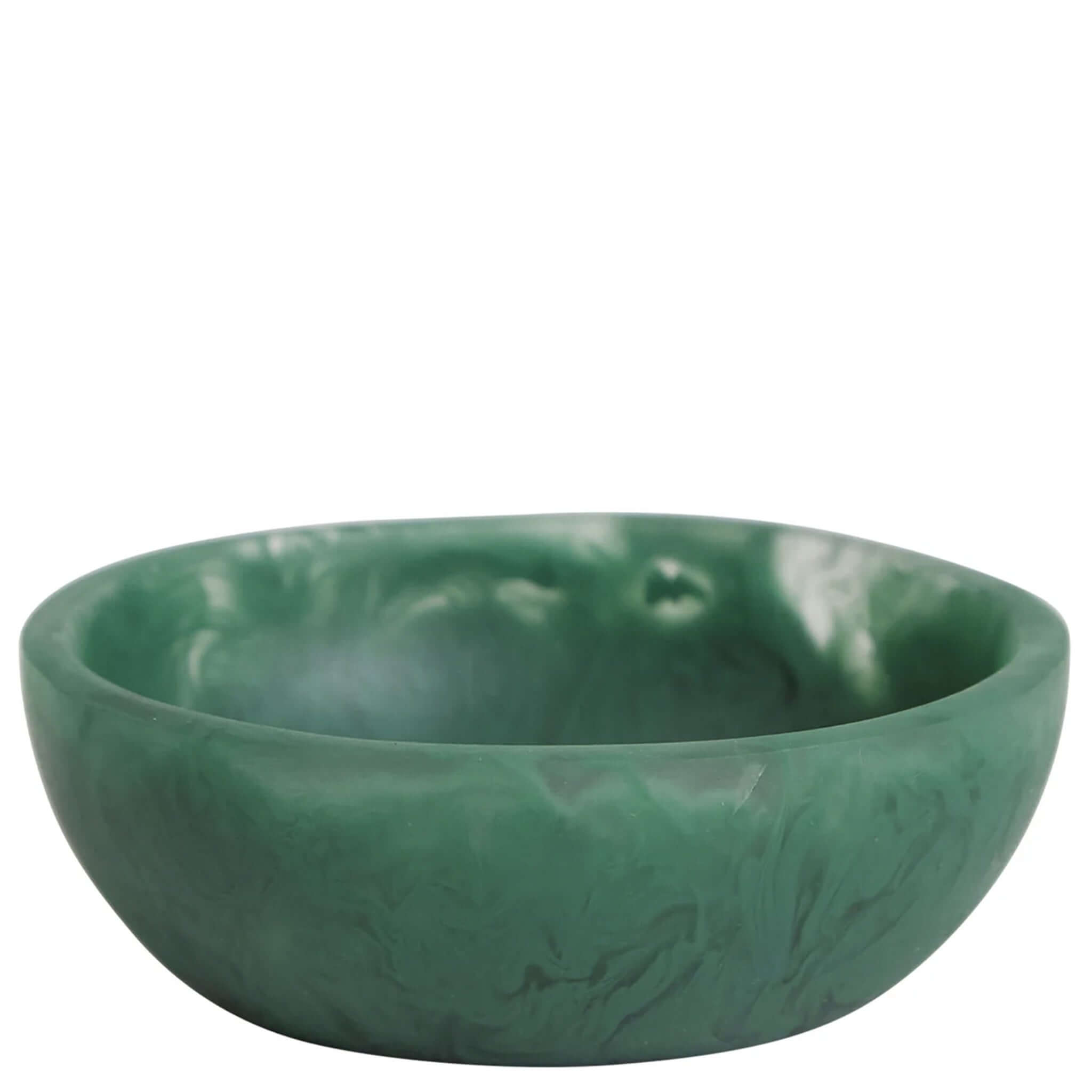 A small green resin bowl on a white background, part of the Astrid collection.