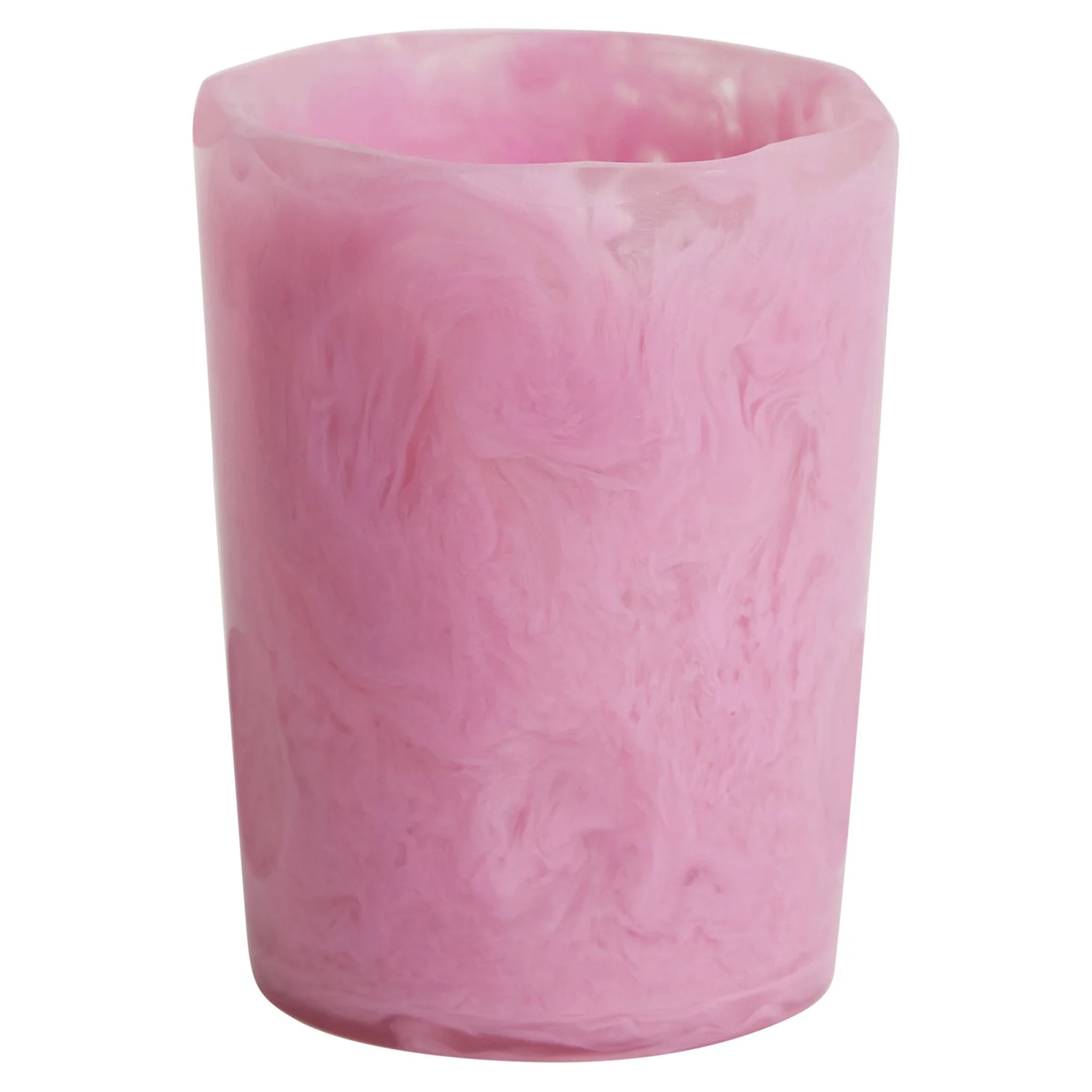 A fuchsia pink resin drinking vessel from Sage x Clare.
