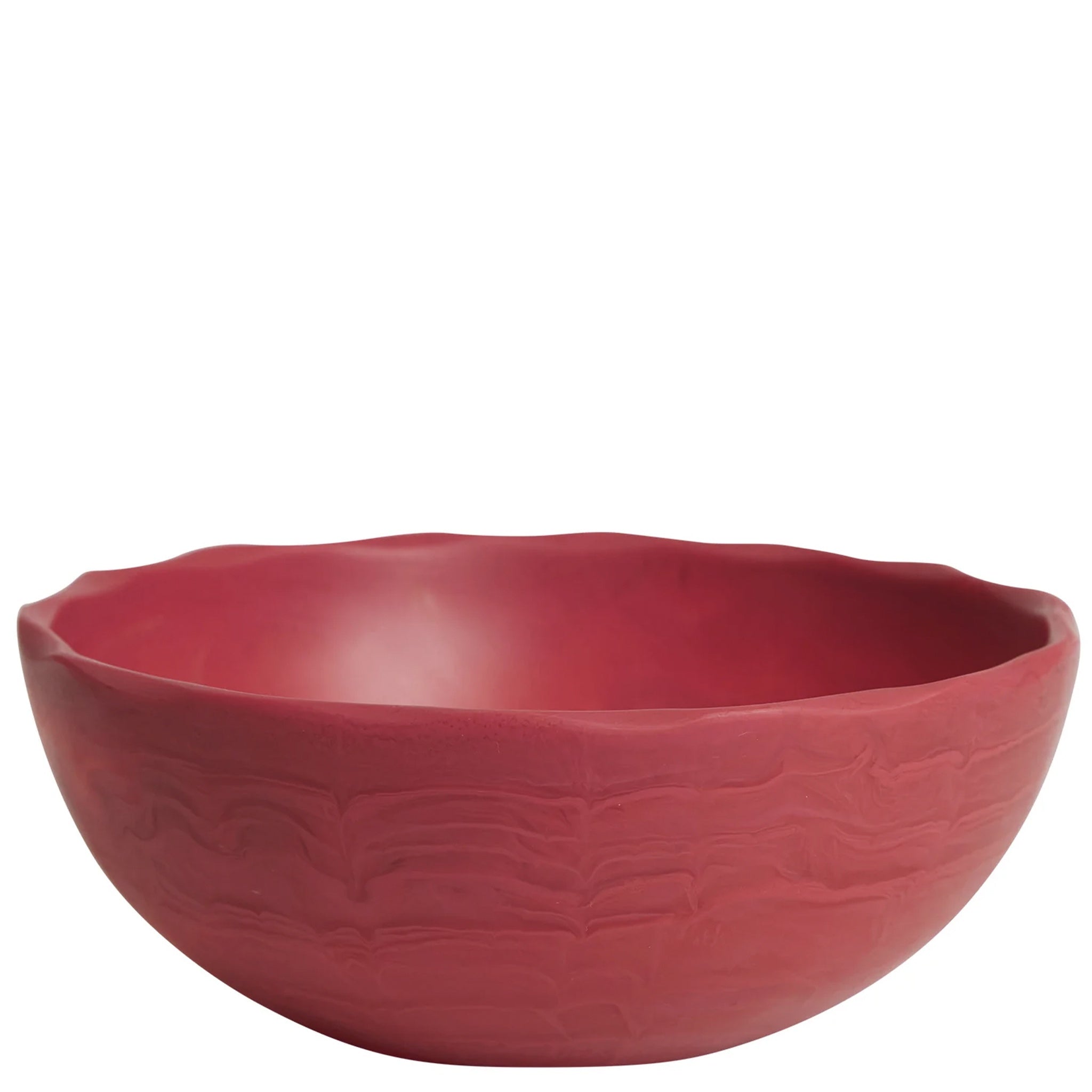 Red resin bowl.
