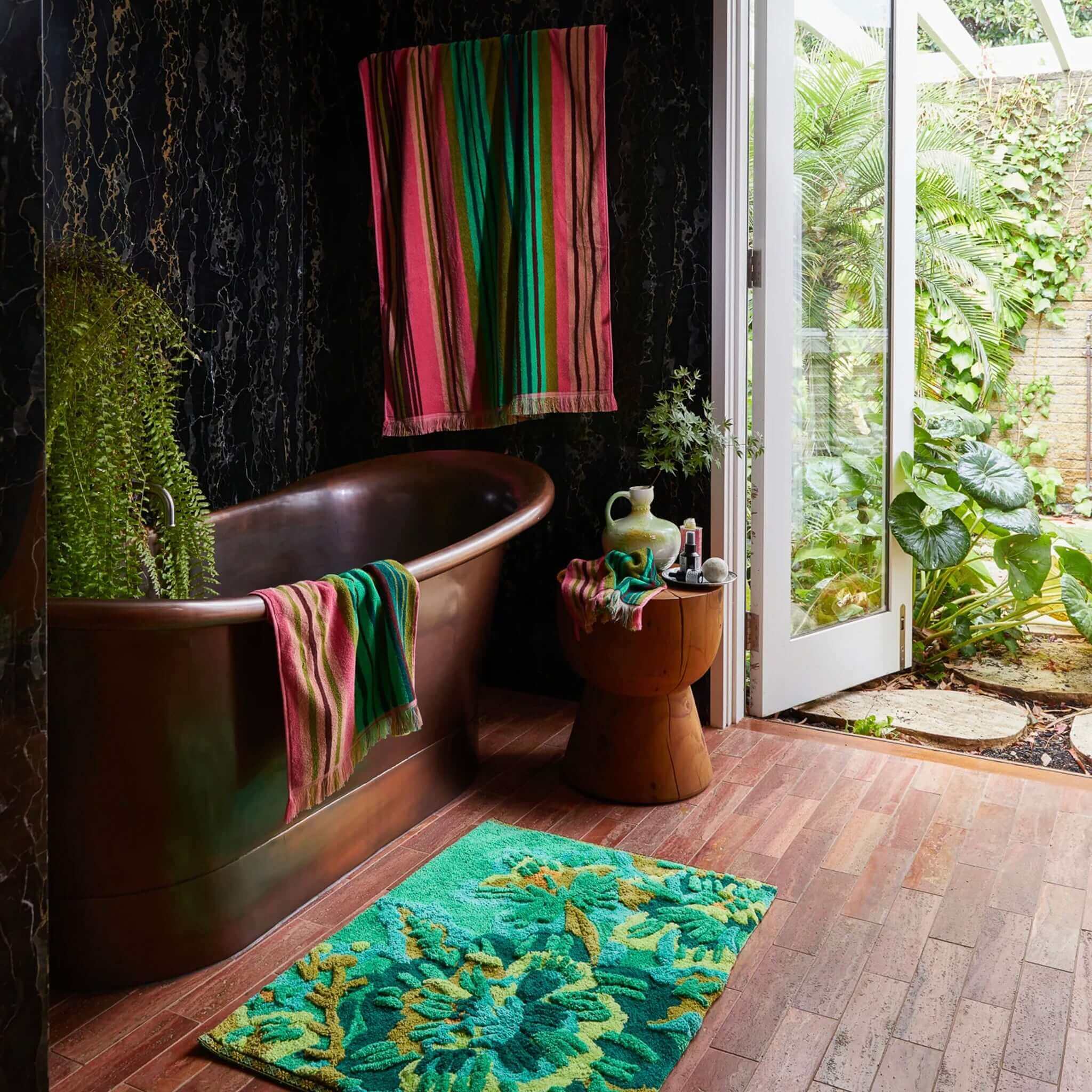 Sage x Clare Nicolette Face Washer Set - Juniper in luxe bathroom styling, soft terry face washers for gentle cleansing and quick-dry travel