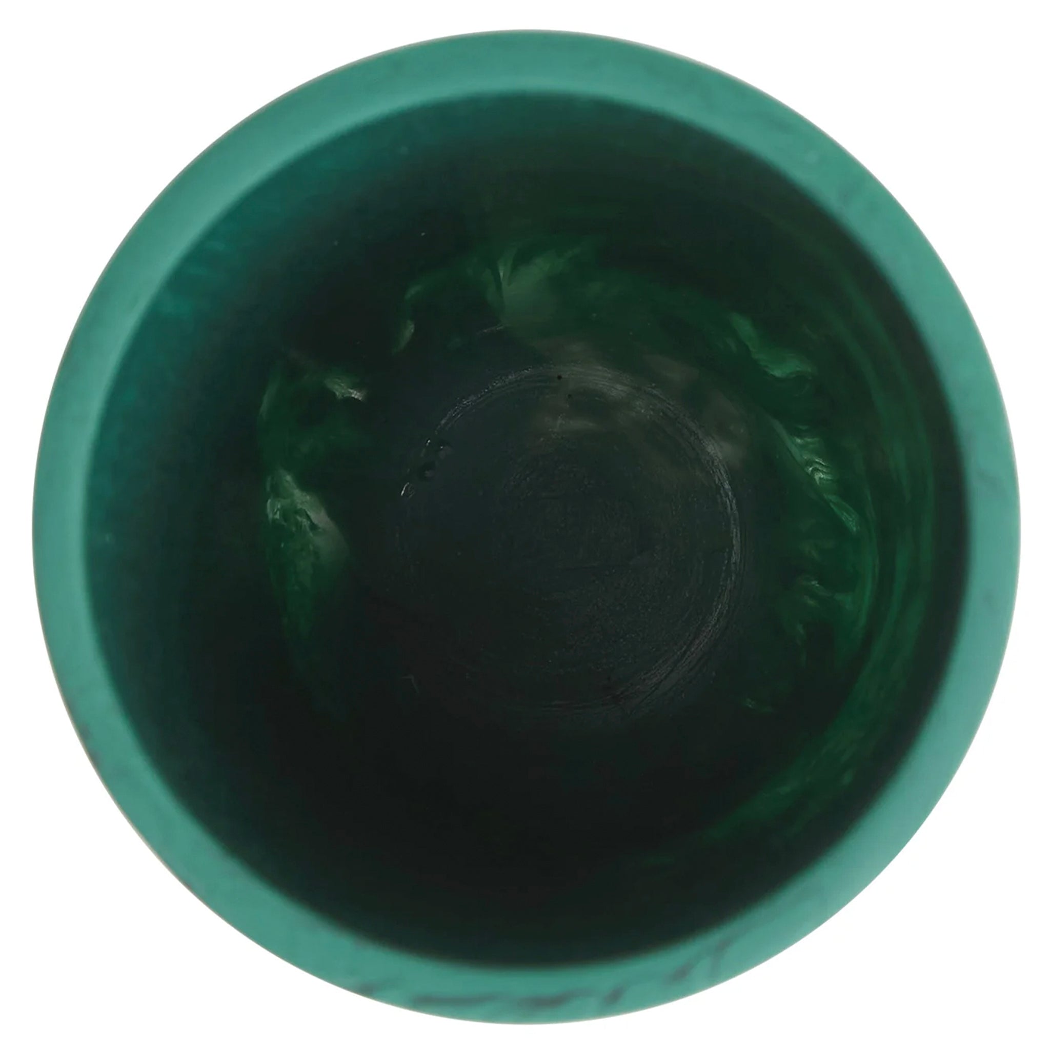A green cylindrical vase, the Sage x Clare Kalinda Vase, with a textured surface.