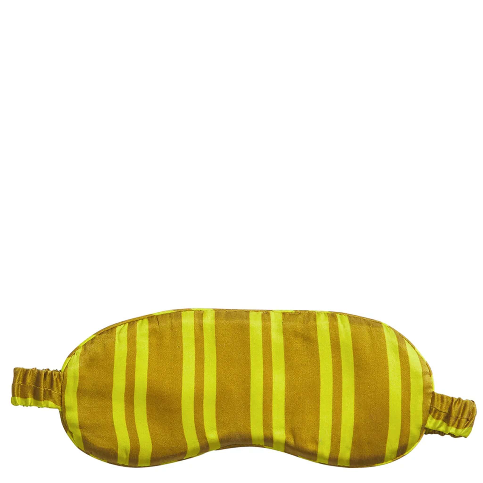 Yellow striped eye mask on a white background