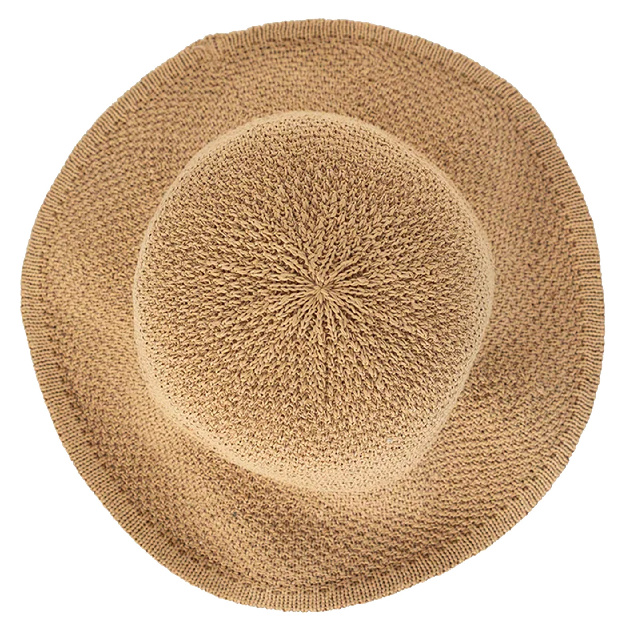 Beige straw hat on a white background