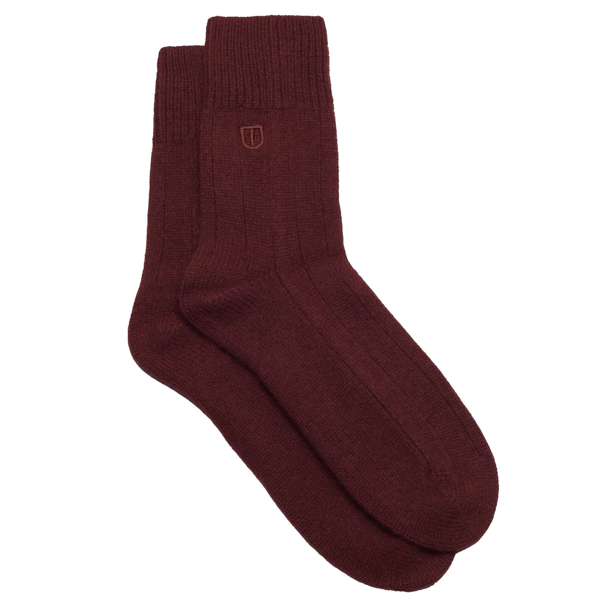 The Uniform Cashmere Socks - Espresso in a rich espresso color, designed for ultimate comfort and style.