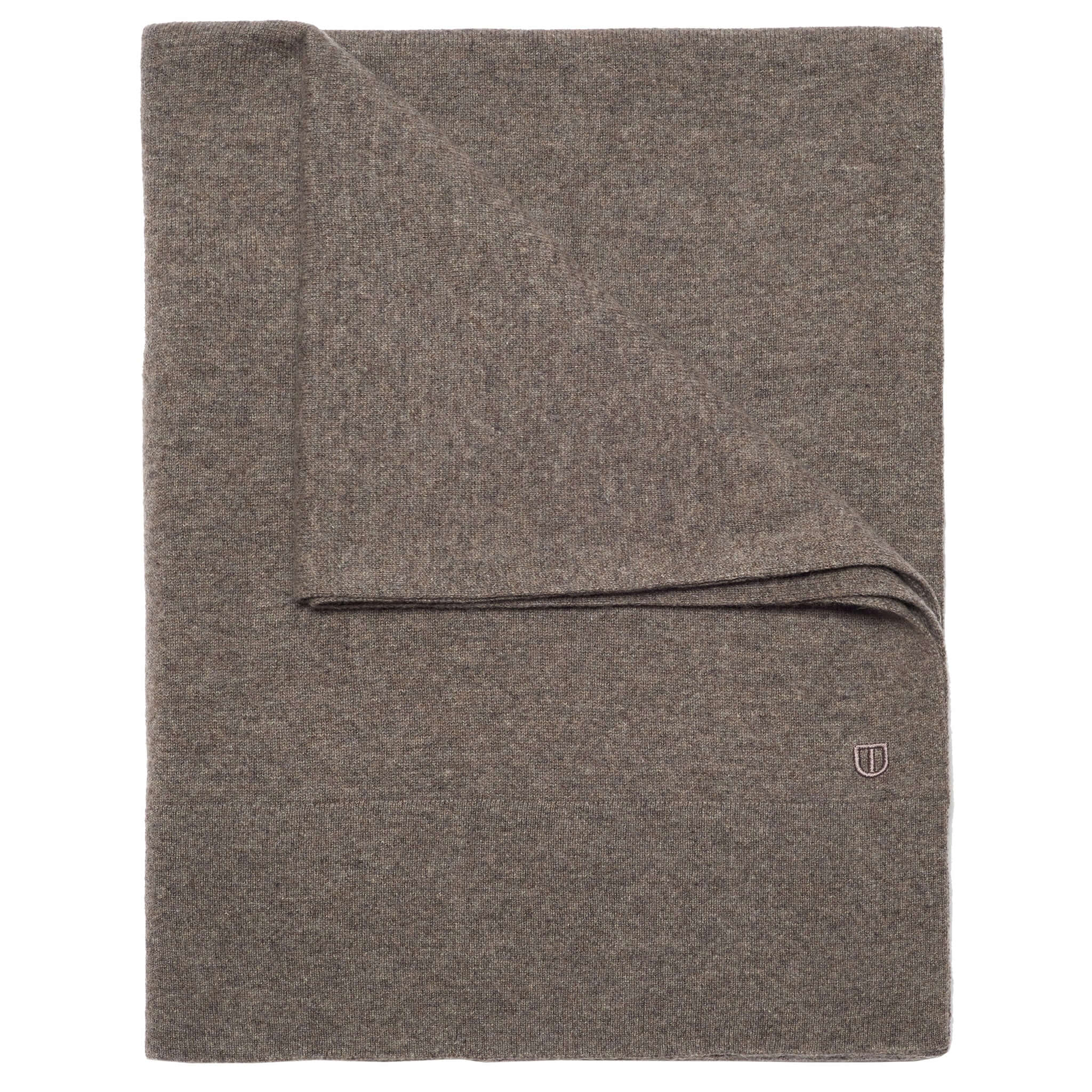 Alt Tag: The Uniform Cashmere Oversized Scarf - Mushroom folded oversized cashmere scarf in mushroom grey, soft warm luxury winter accessory