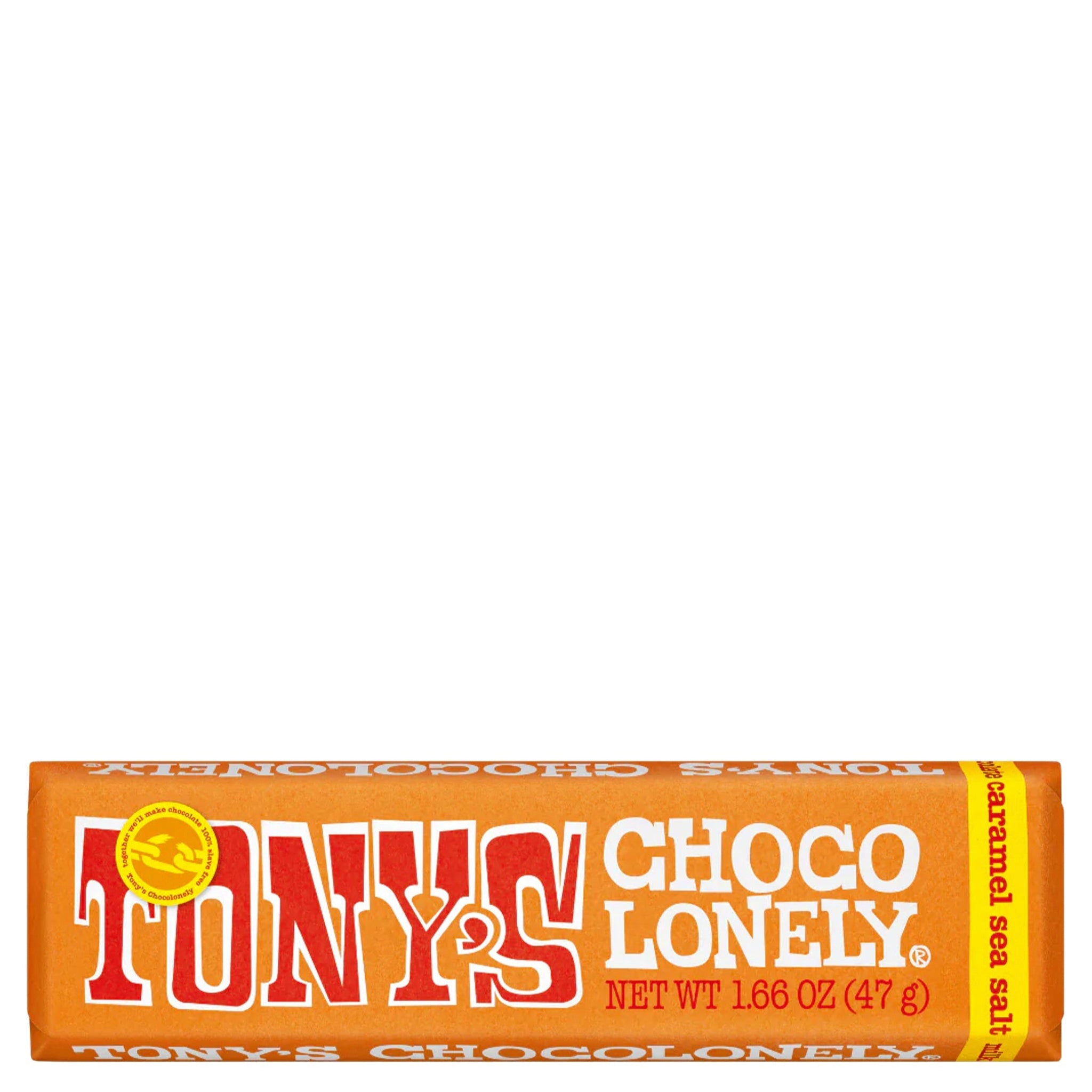 Tony's Chocolonely chocolate bar packaging on a white background