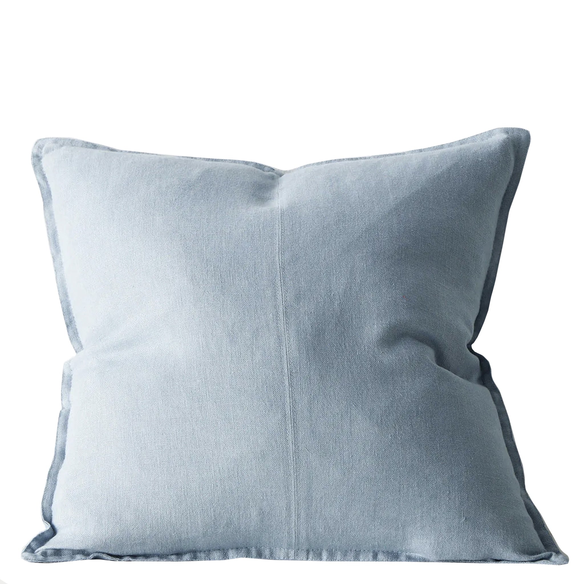 Light blue cushion on a white background