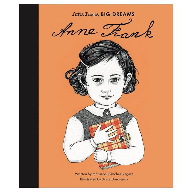 Alt Tag: Little People, Big Dreams - Anne Frank children’s biography book cover featuring illustrated Anne Frank holding diary